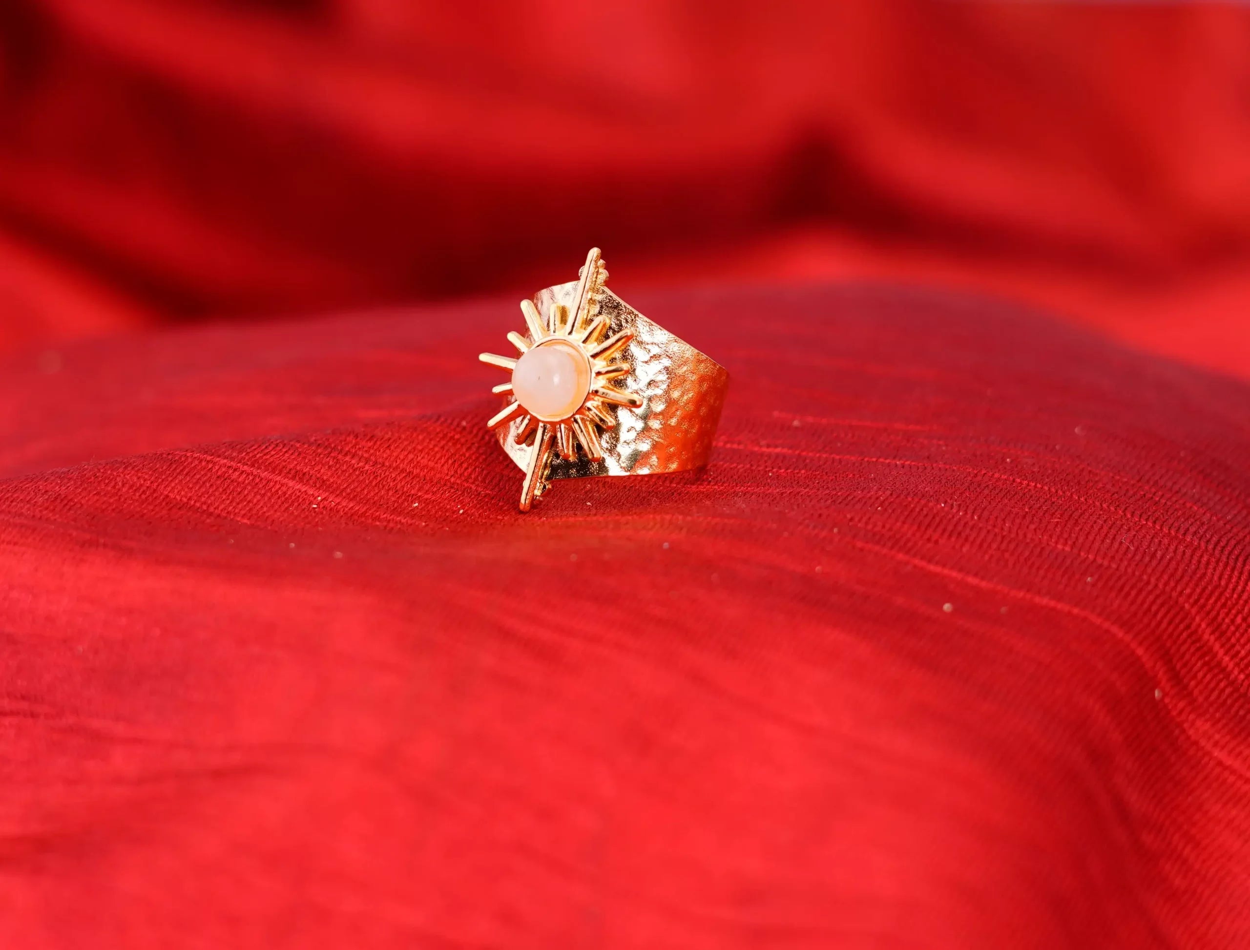 Geometric Natural White Stone Ring
