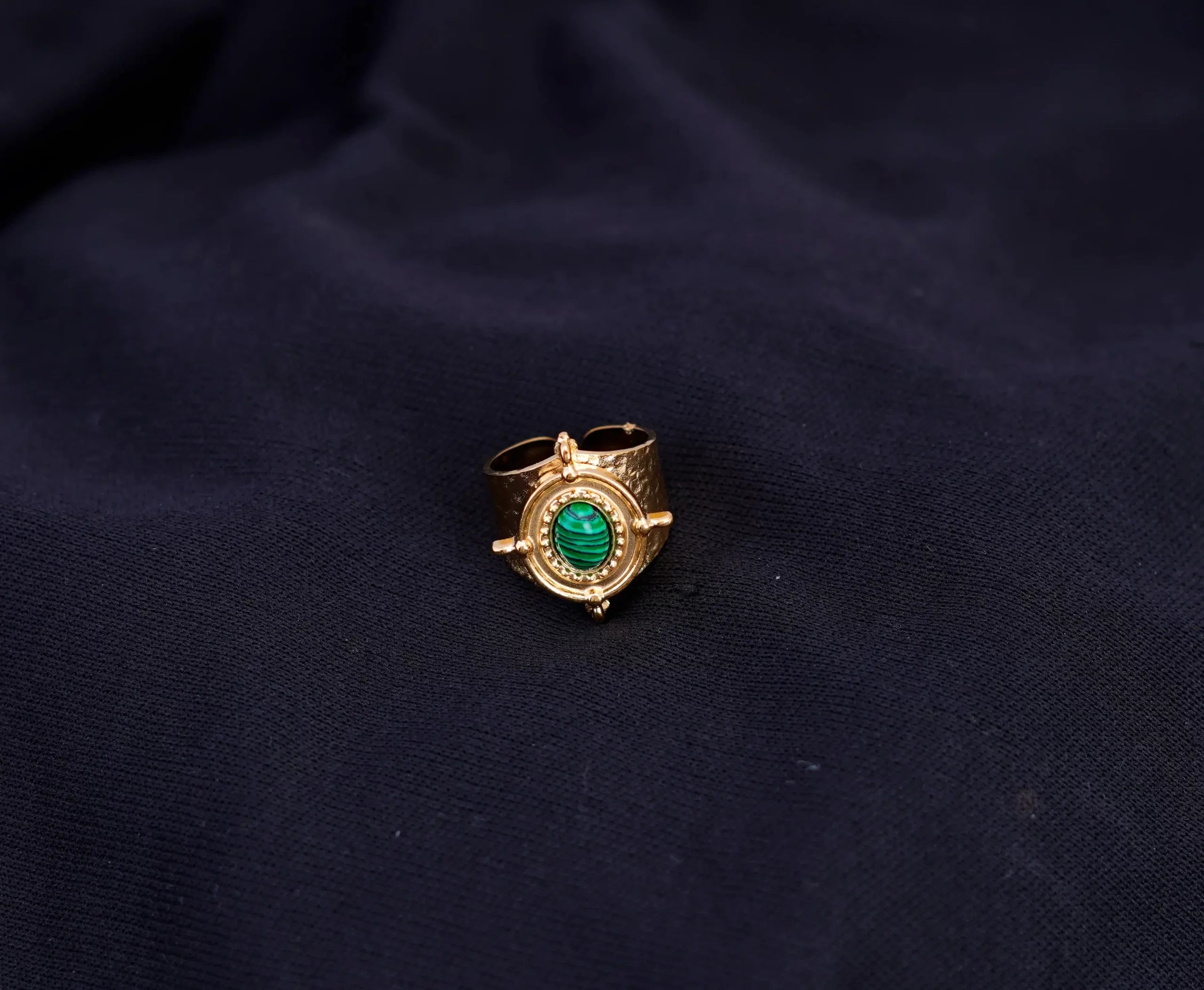 Geometric Tiger's Eye Stone Ring