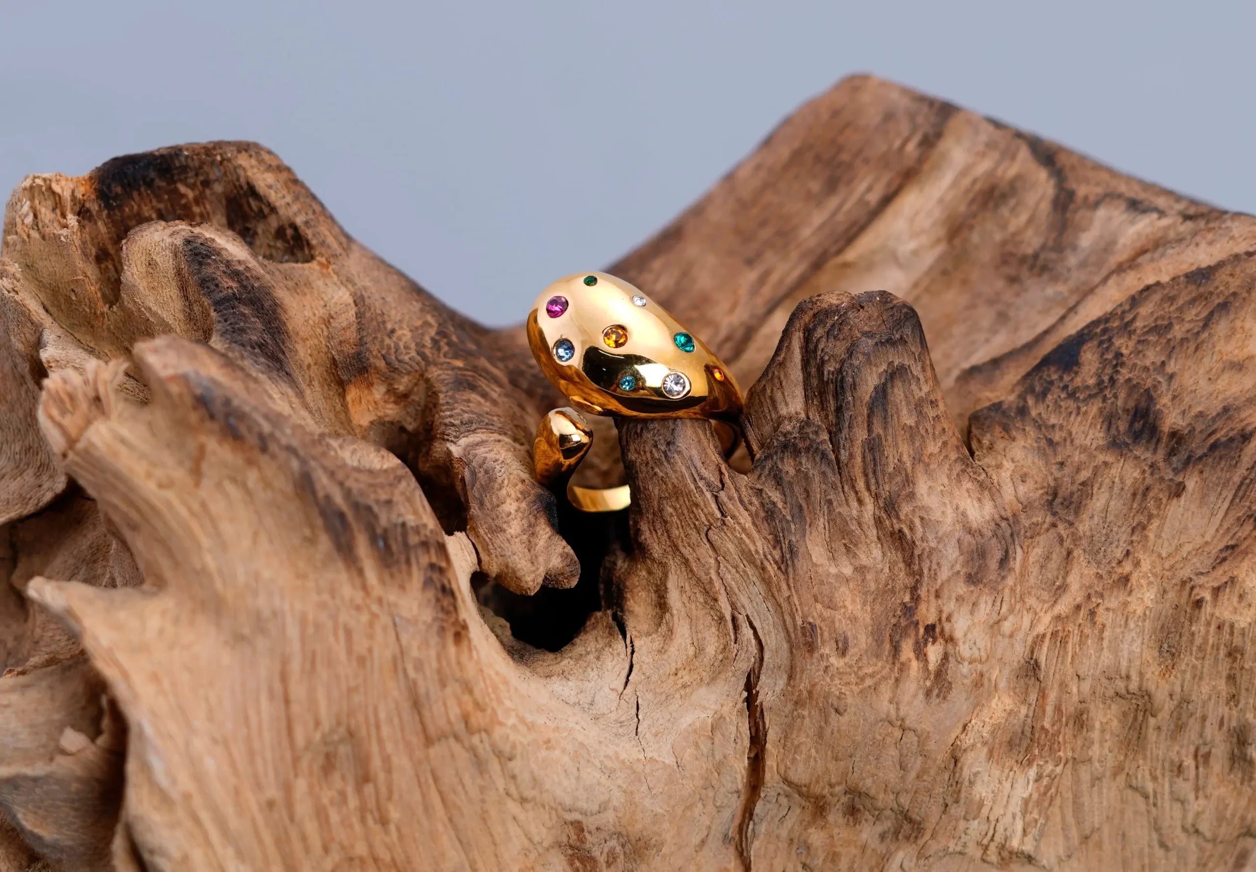 Open Ring Coloured Stone Ring