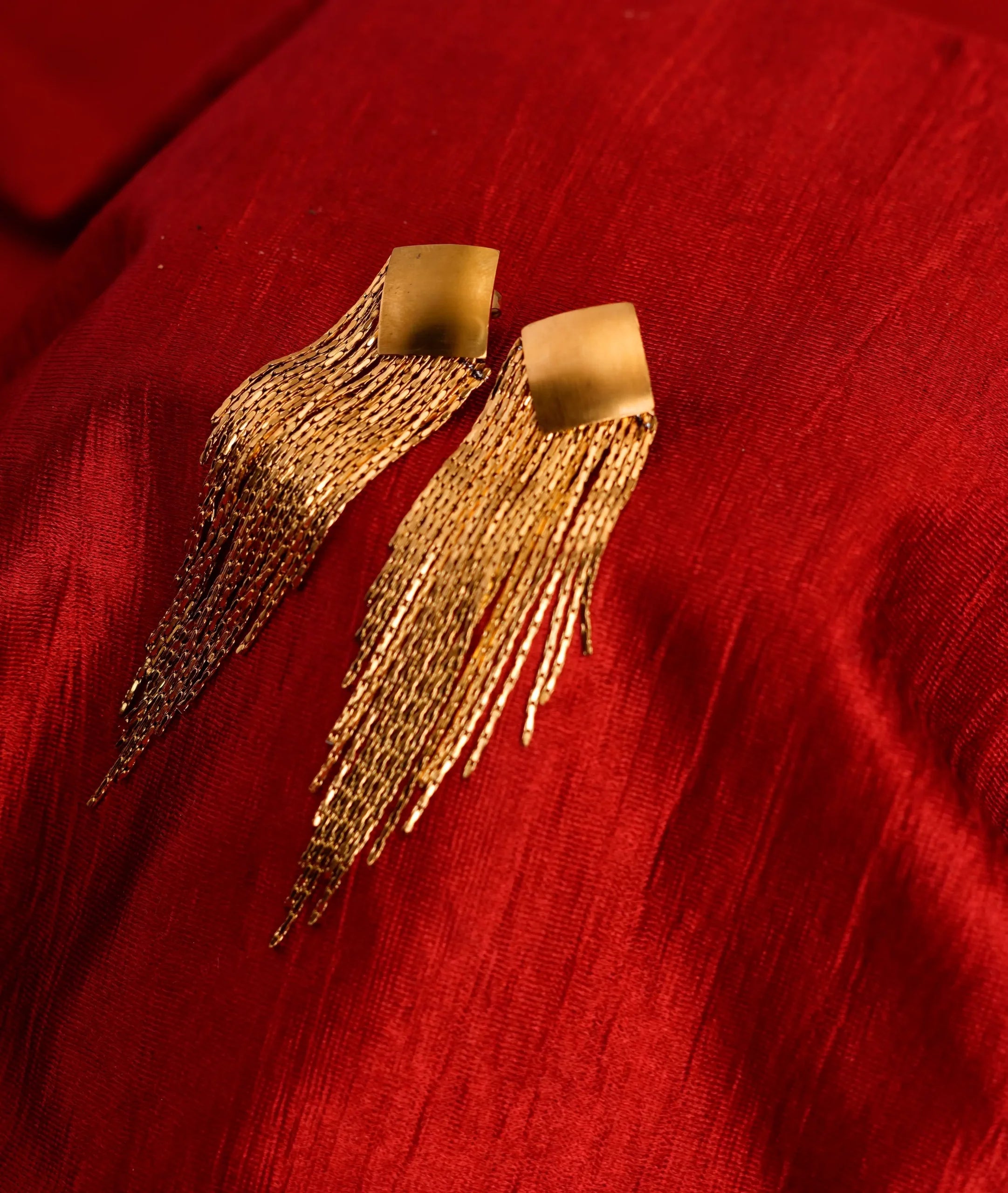 Quadilateral Tassel Earrings