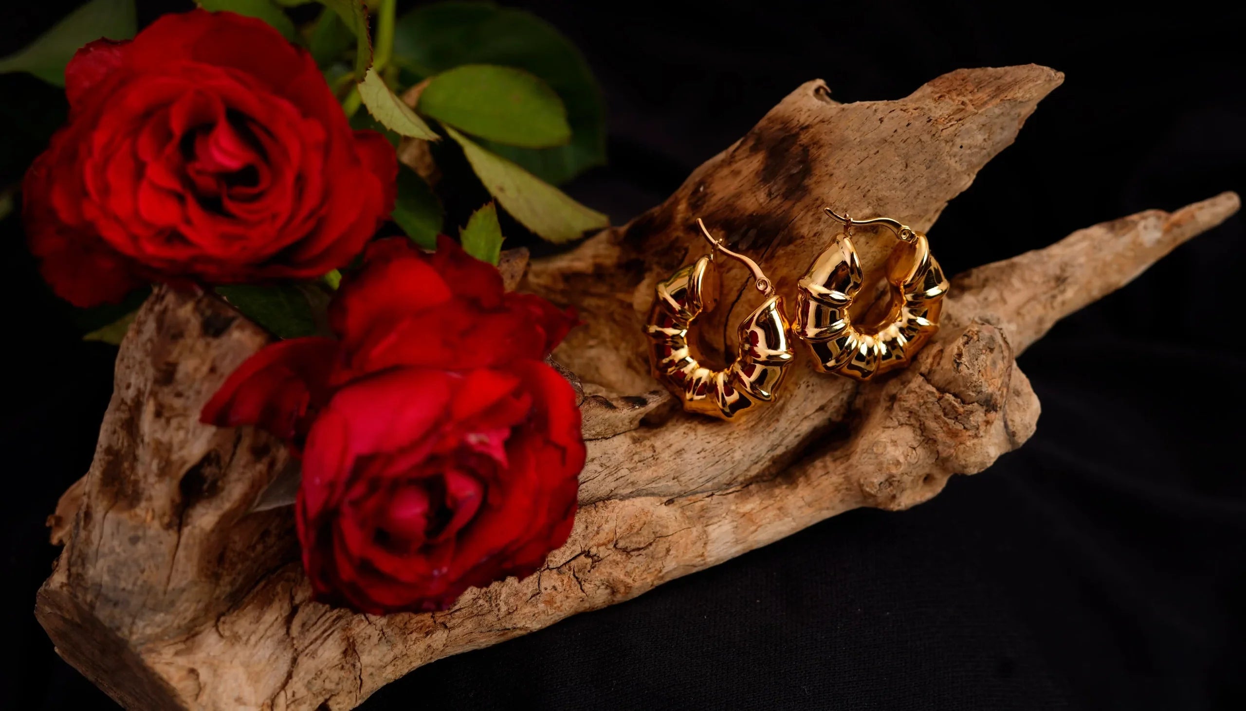 Bamboo Round Earrings