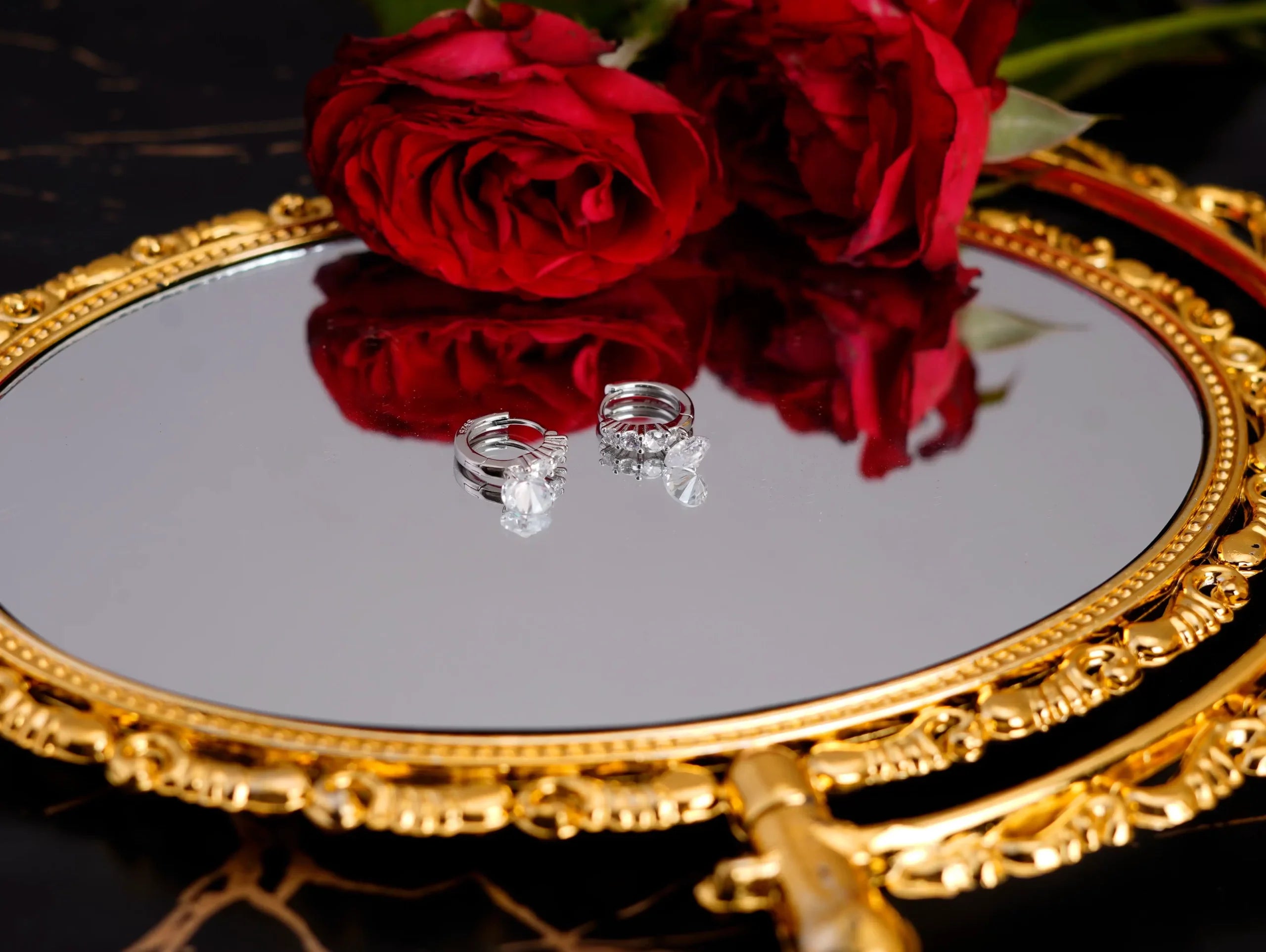 White Gold American Diamond Earrings