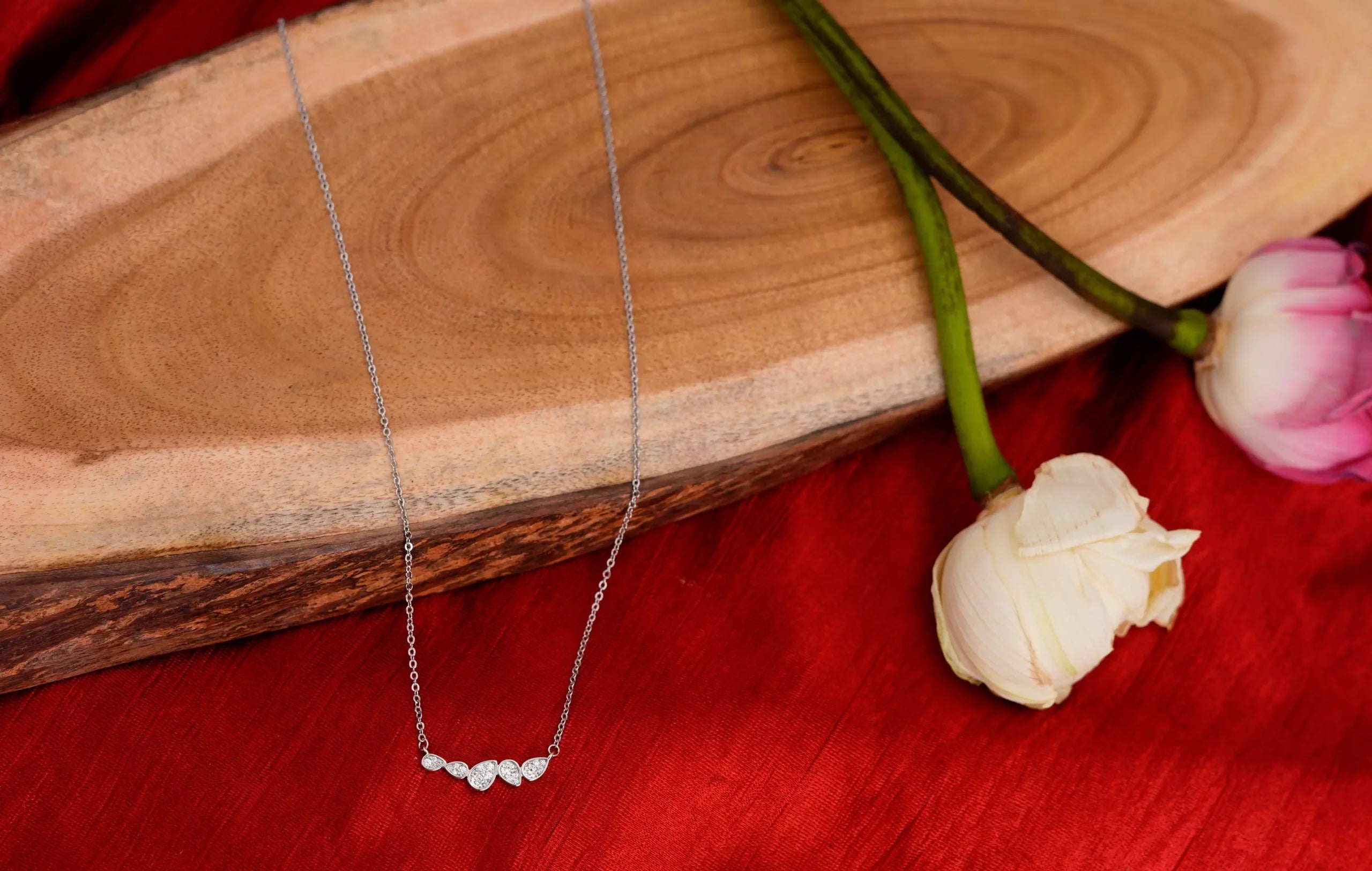 Diamond Drop Shaped Necklace