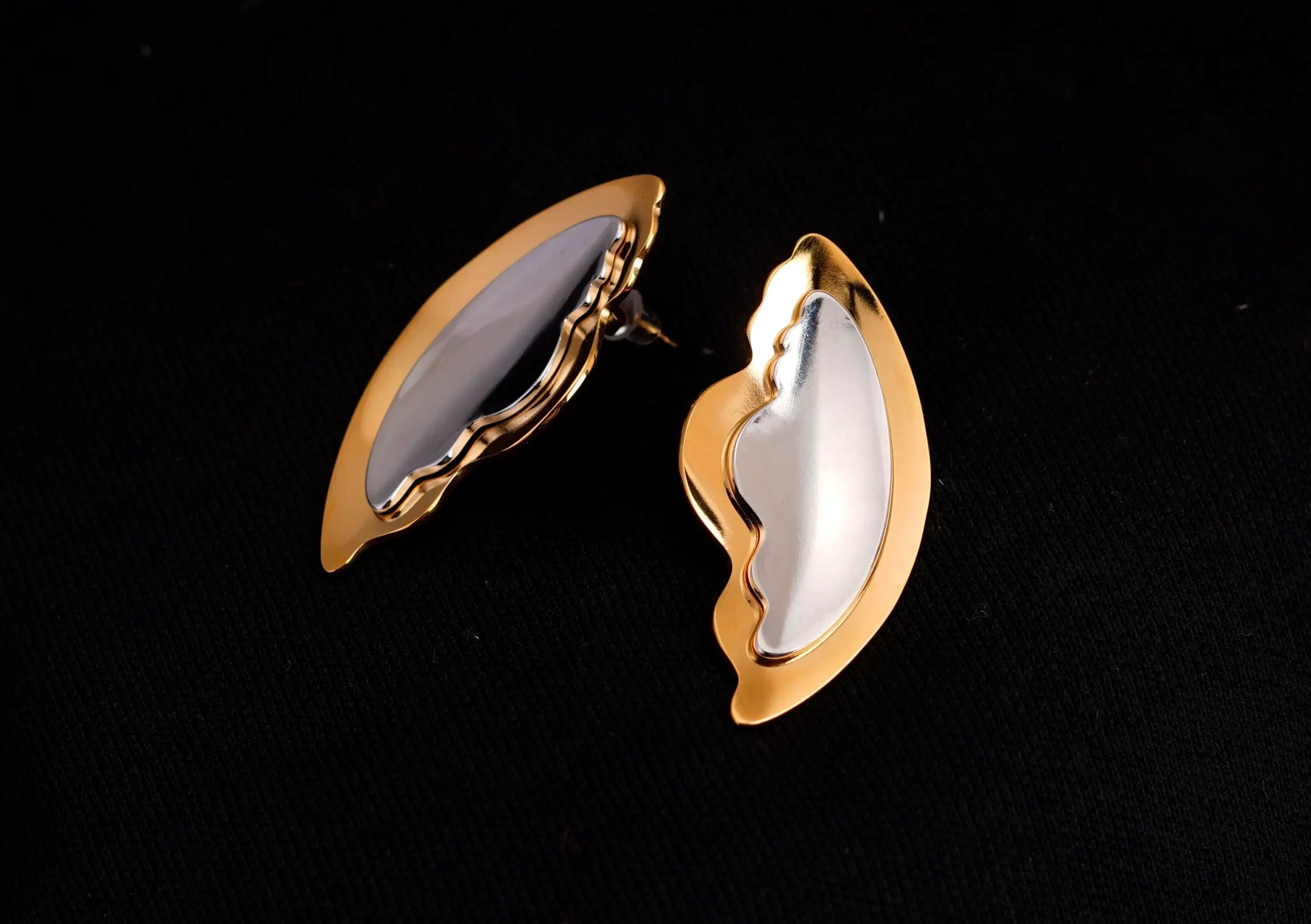 Color Block Wing Stud Earrings