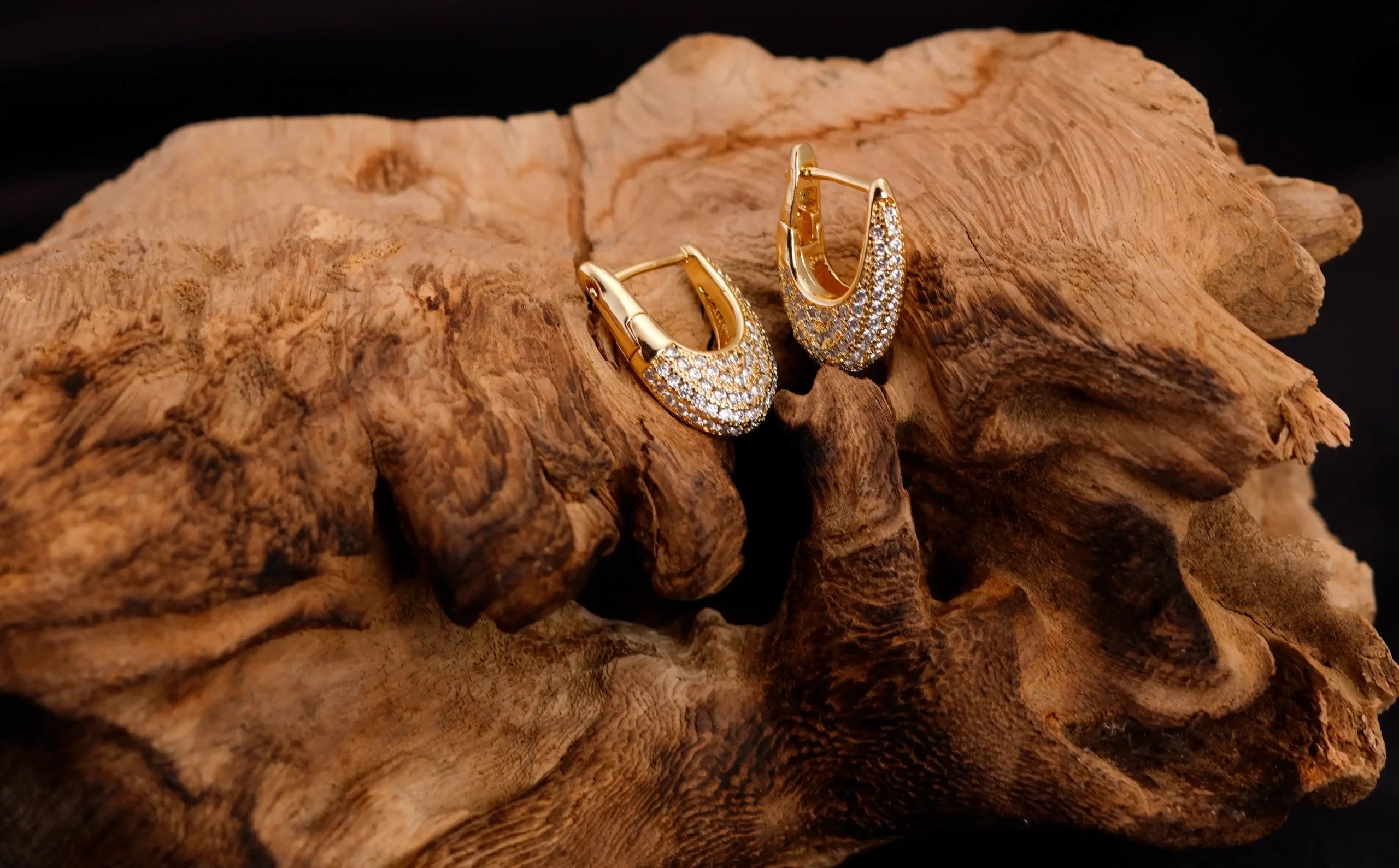 U-Shaped Zirconium Earrings