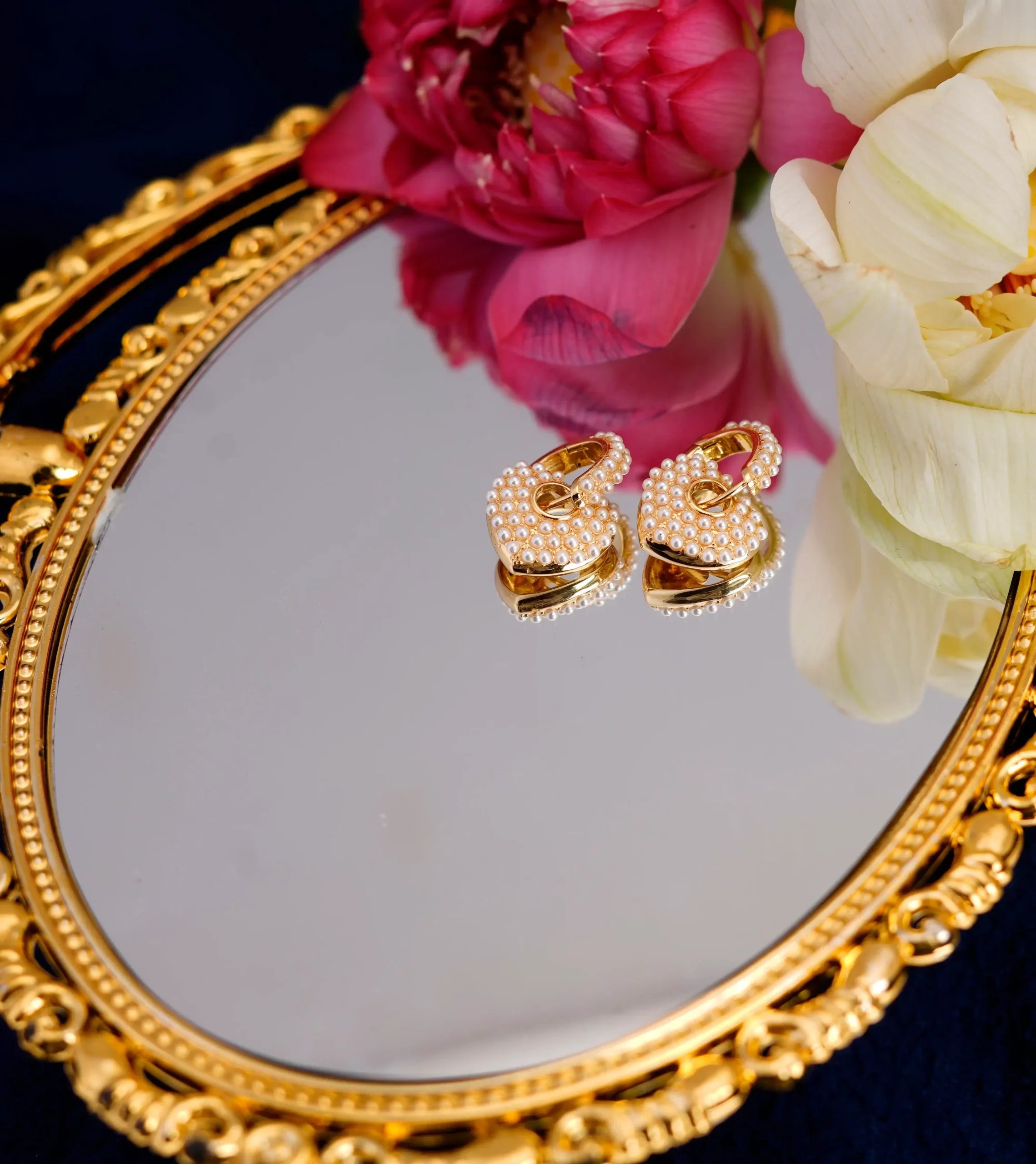 Heart Pearl Earrings