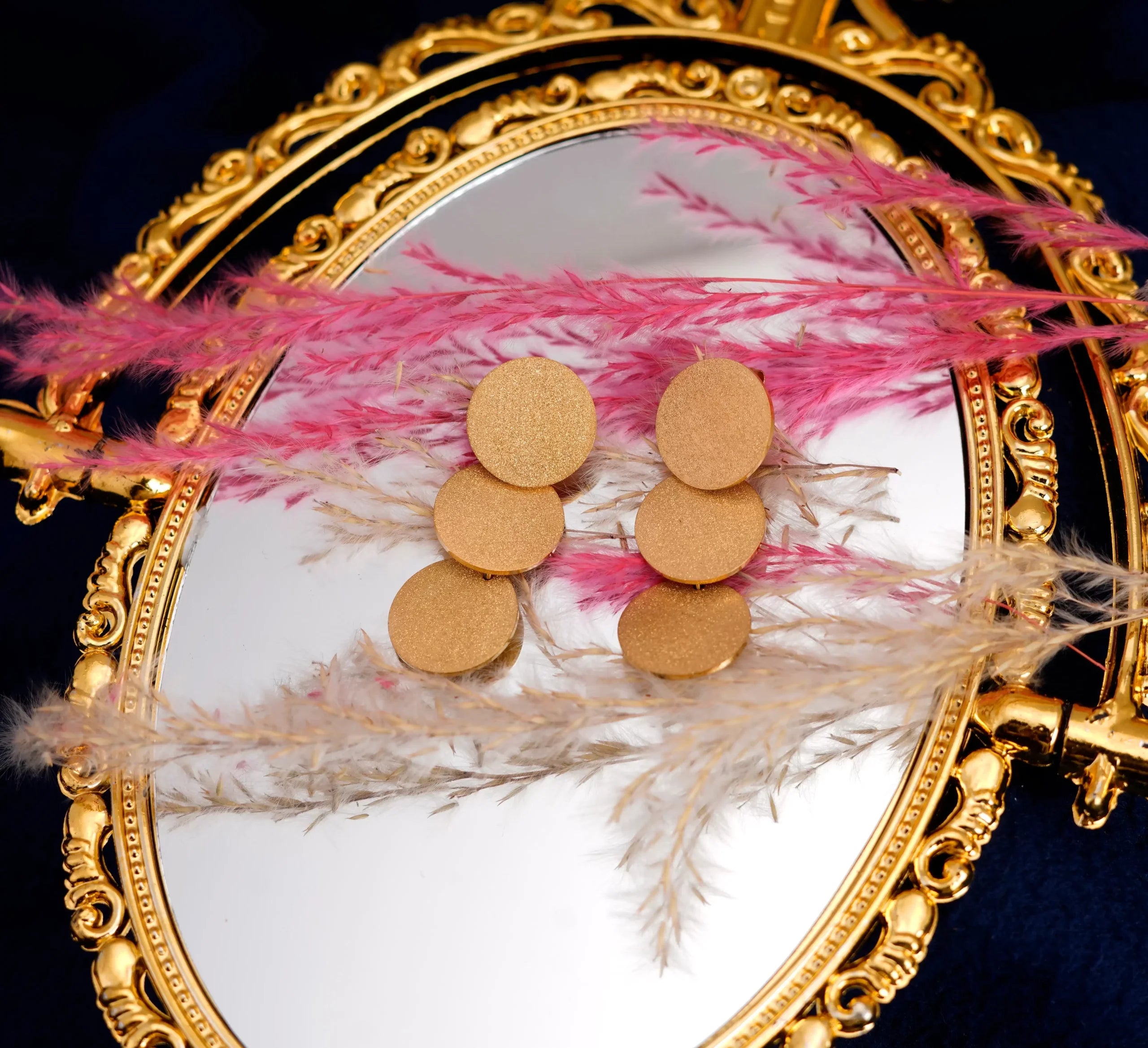 Round Sparkly Dangler Earrings