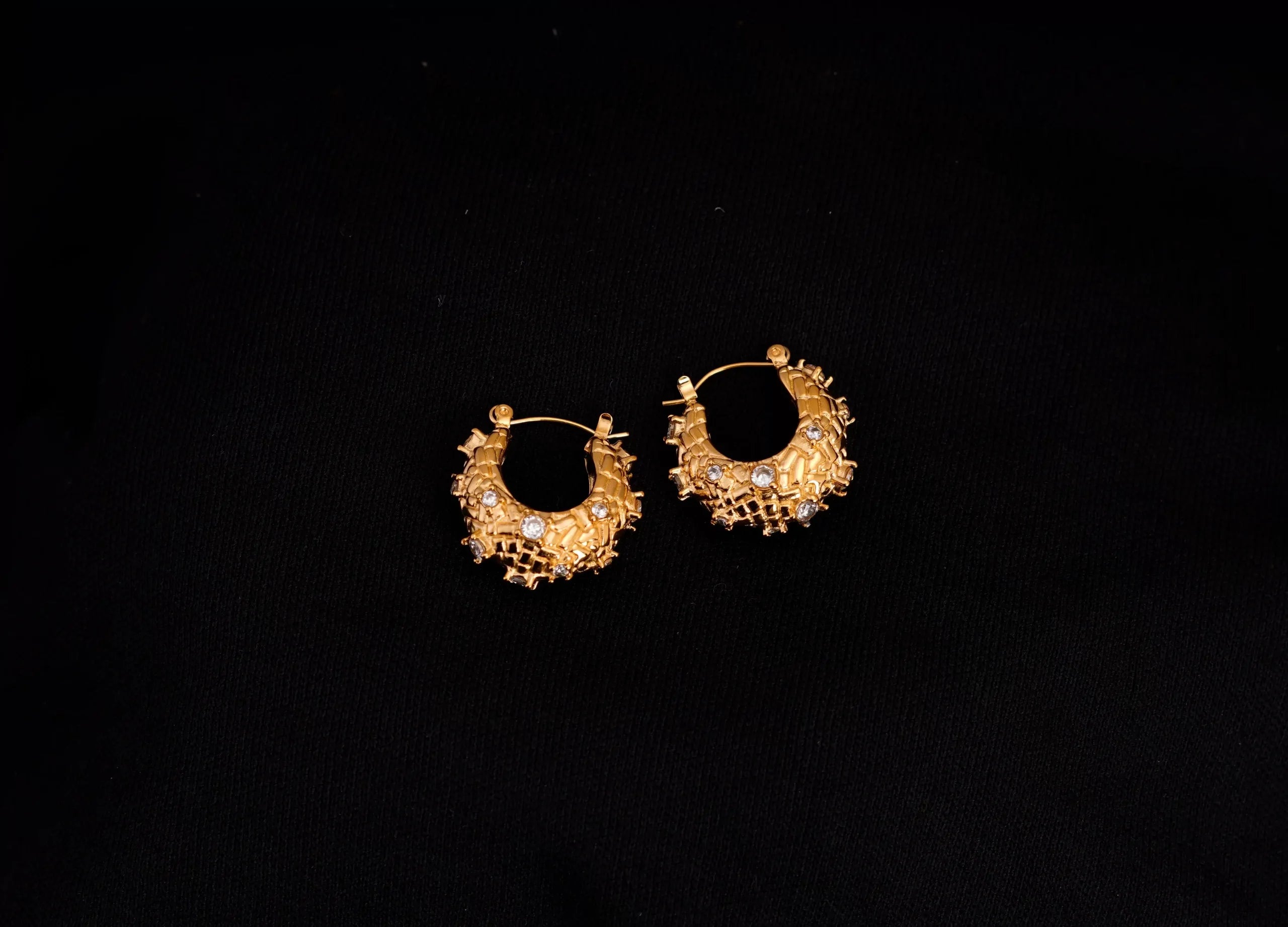 American Diamond Studed Geometric Earrings