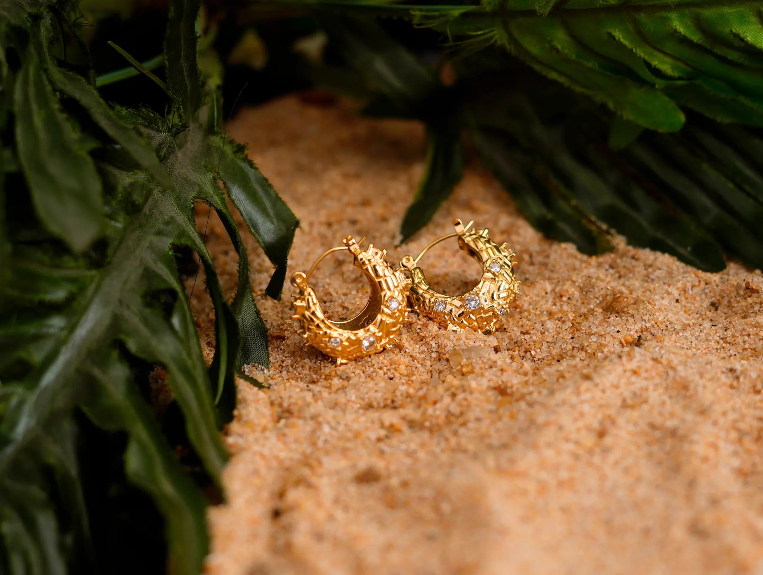 American Diamond Studed Geometric Earrings