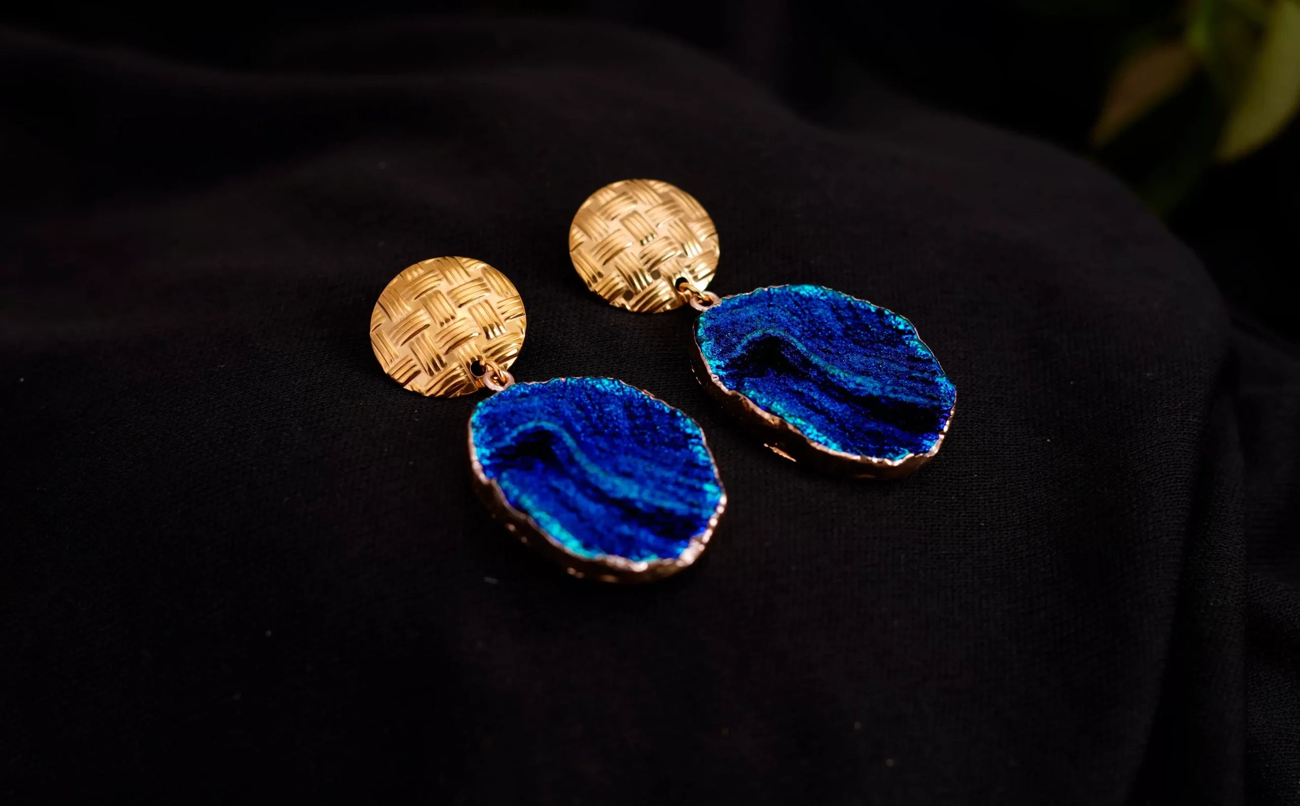 Blue Lava Geometric Earrings