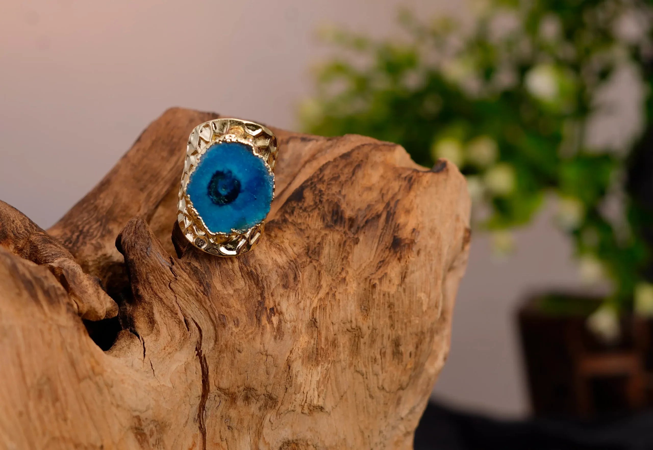 Broad Crystal Open Ring (BLUE)