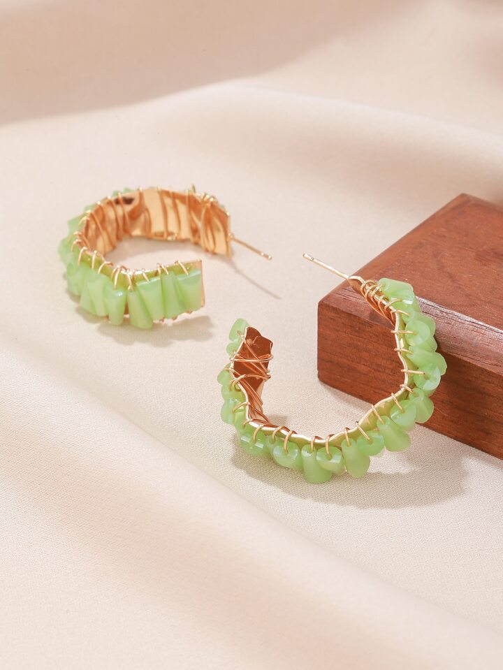 Half-Hoop Tropical crystal earrings