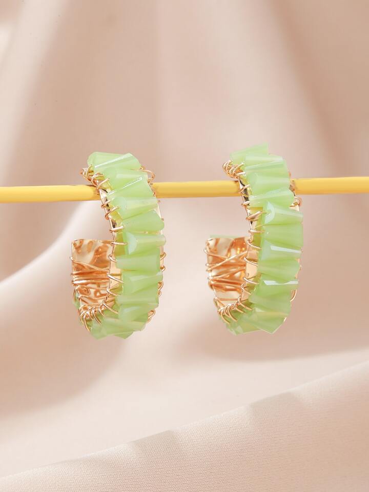 Half-Hoop Tropical crystal earrings