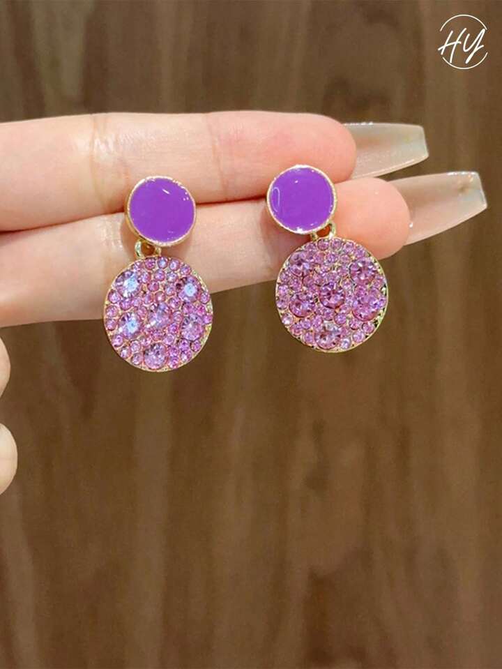 Lavender Round Drop Earrings
