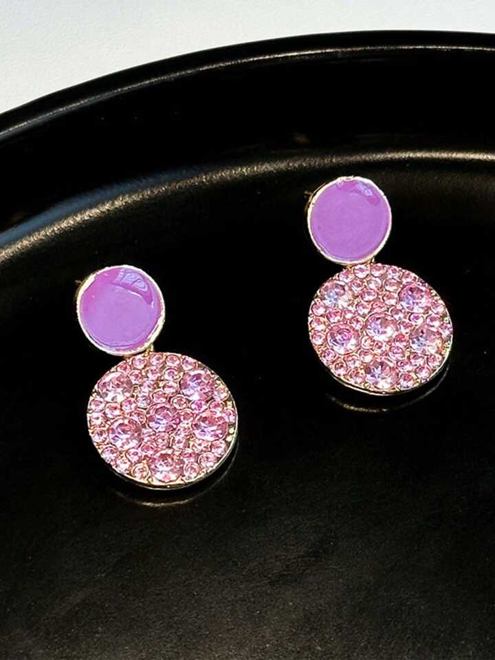 Lavender Round Drop Earrings