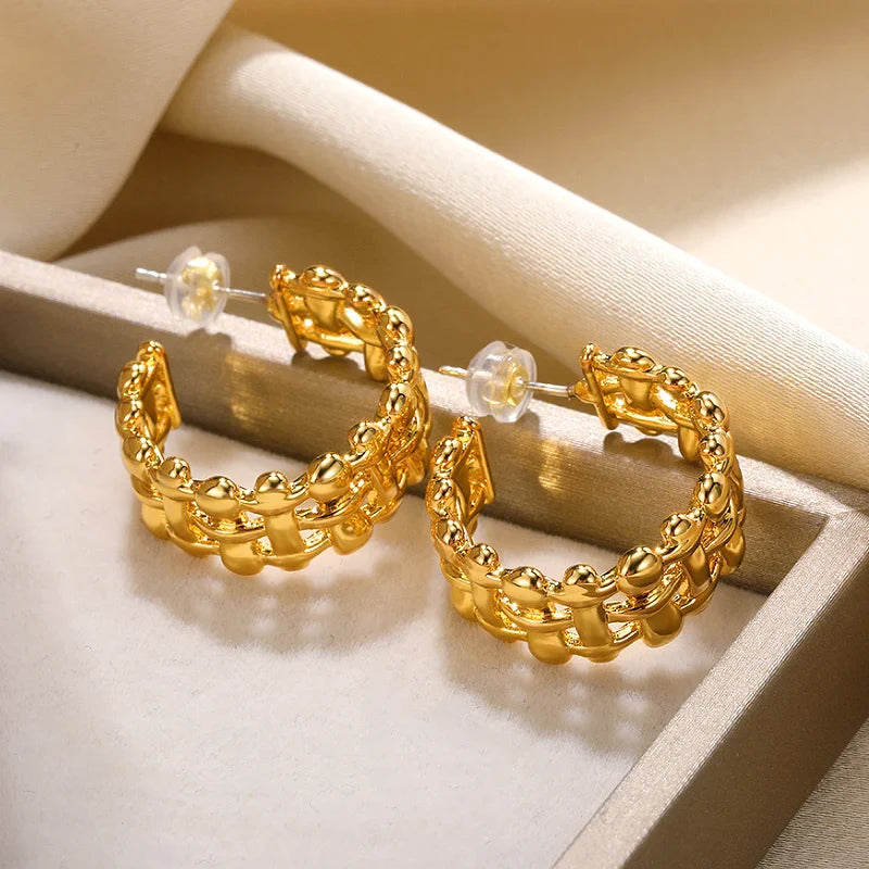 Vintage half-hoop earrings