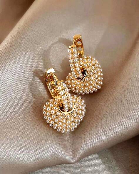 Heart Pearl Earrings