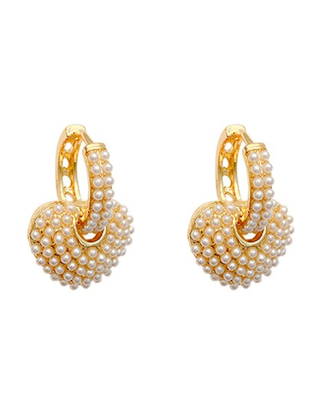Heart Pearl Earrings