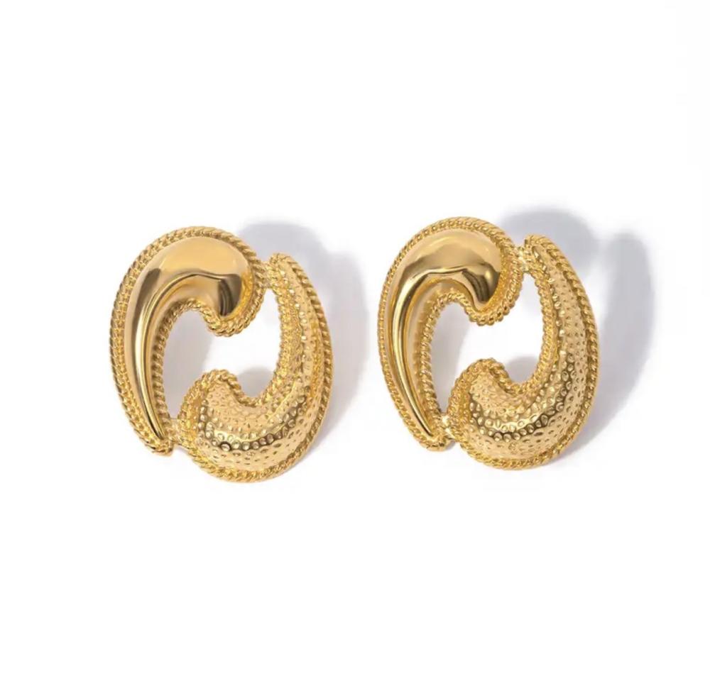 Gold Cancer Star Sign Earrings