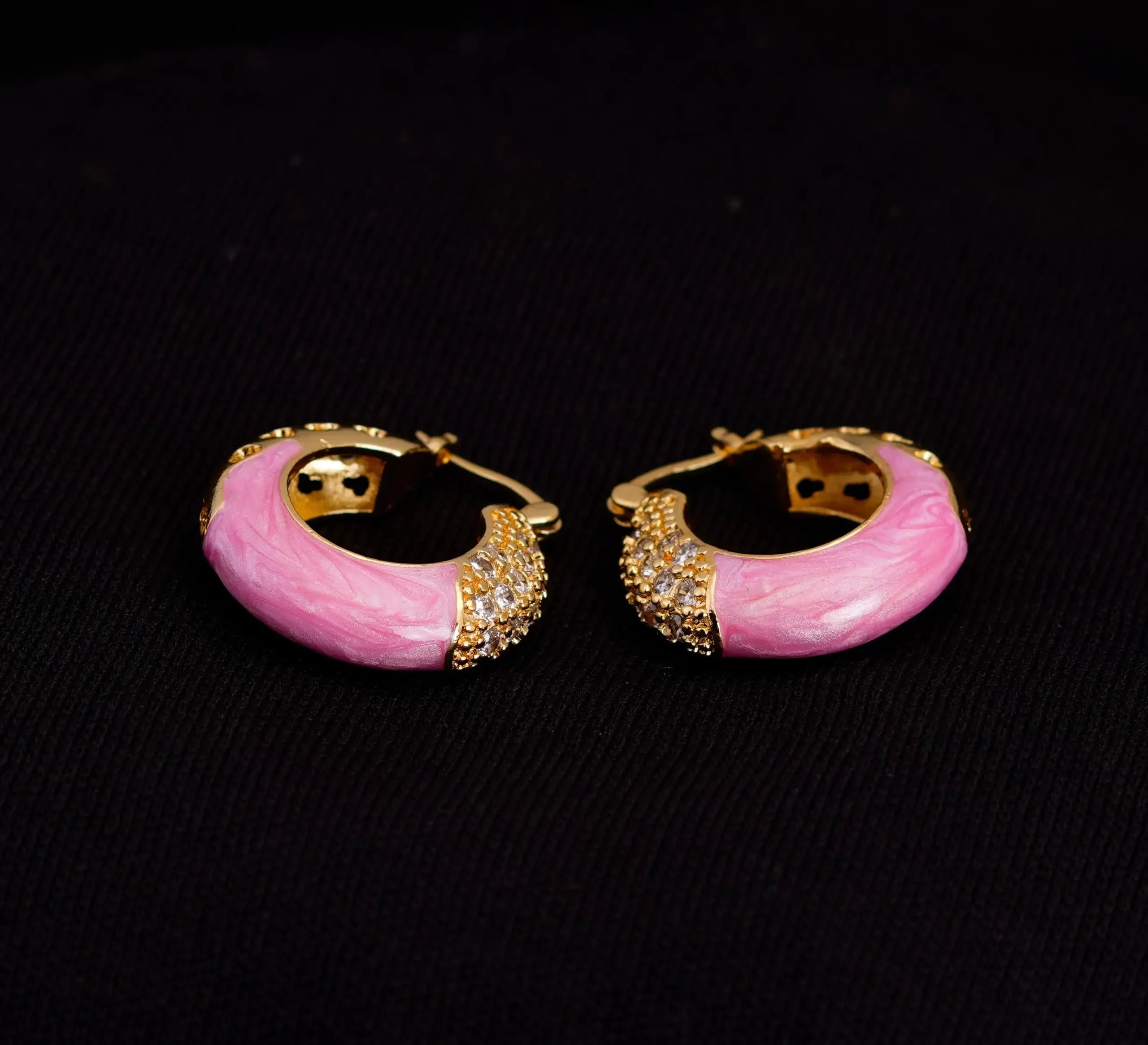 Classic Marbled Hoop Earrings (PINK)