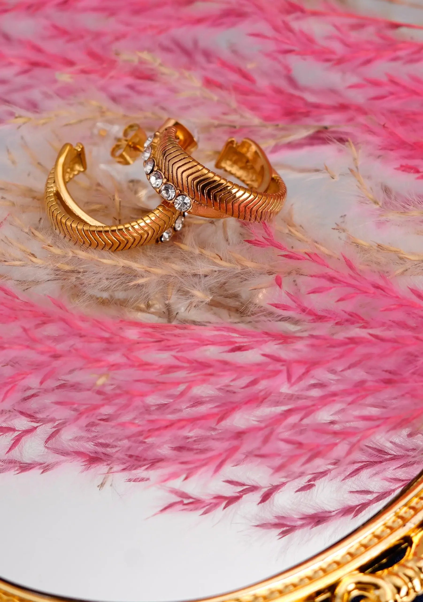 Herringbone cross-stiched earrings