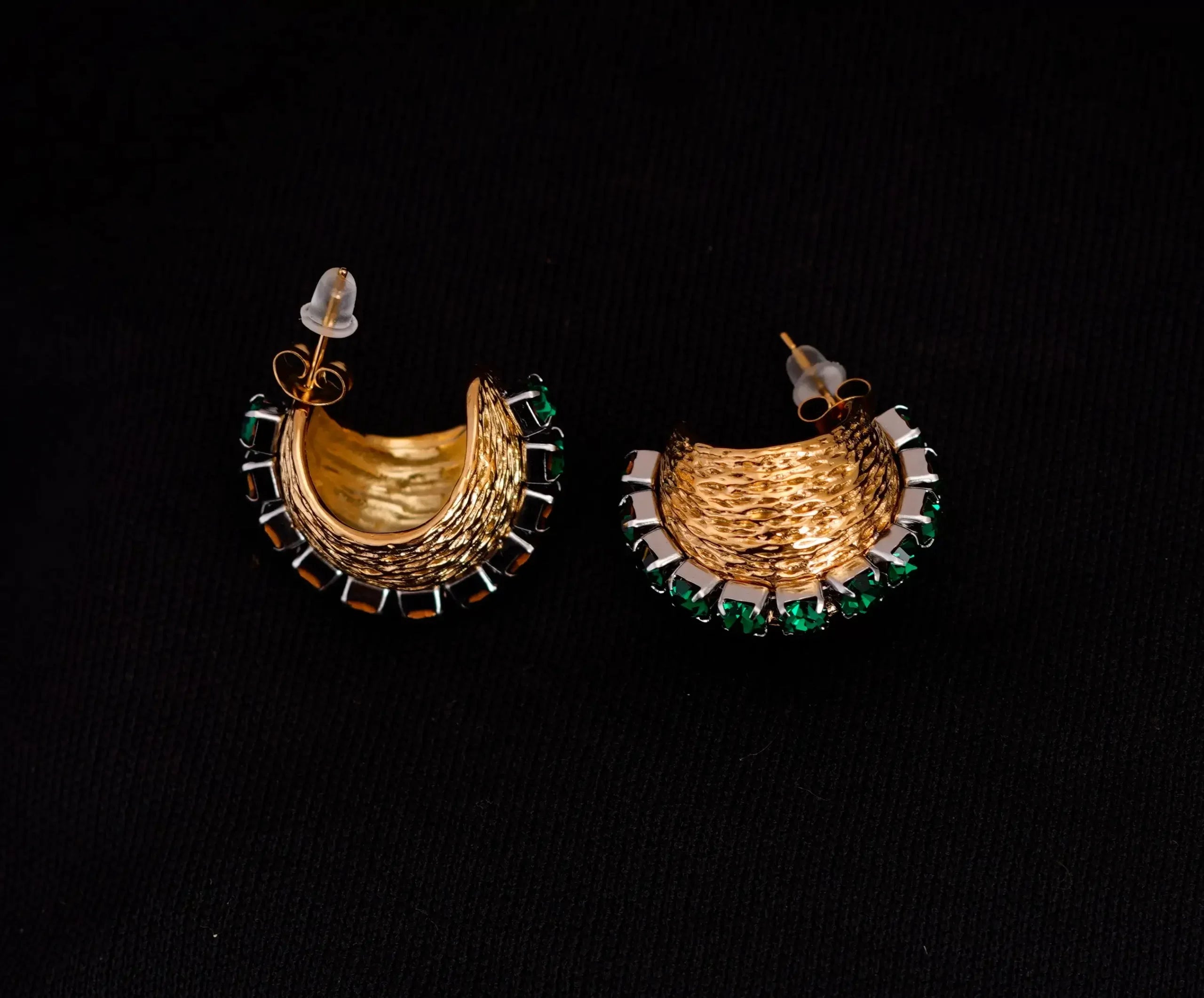 Gold Ball Stone Studded Earrings