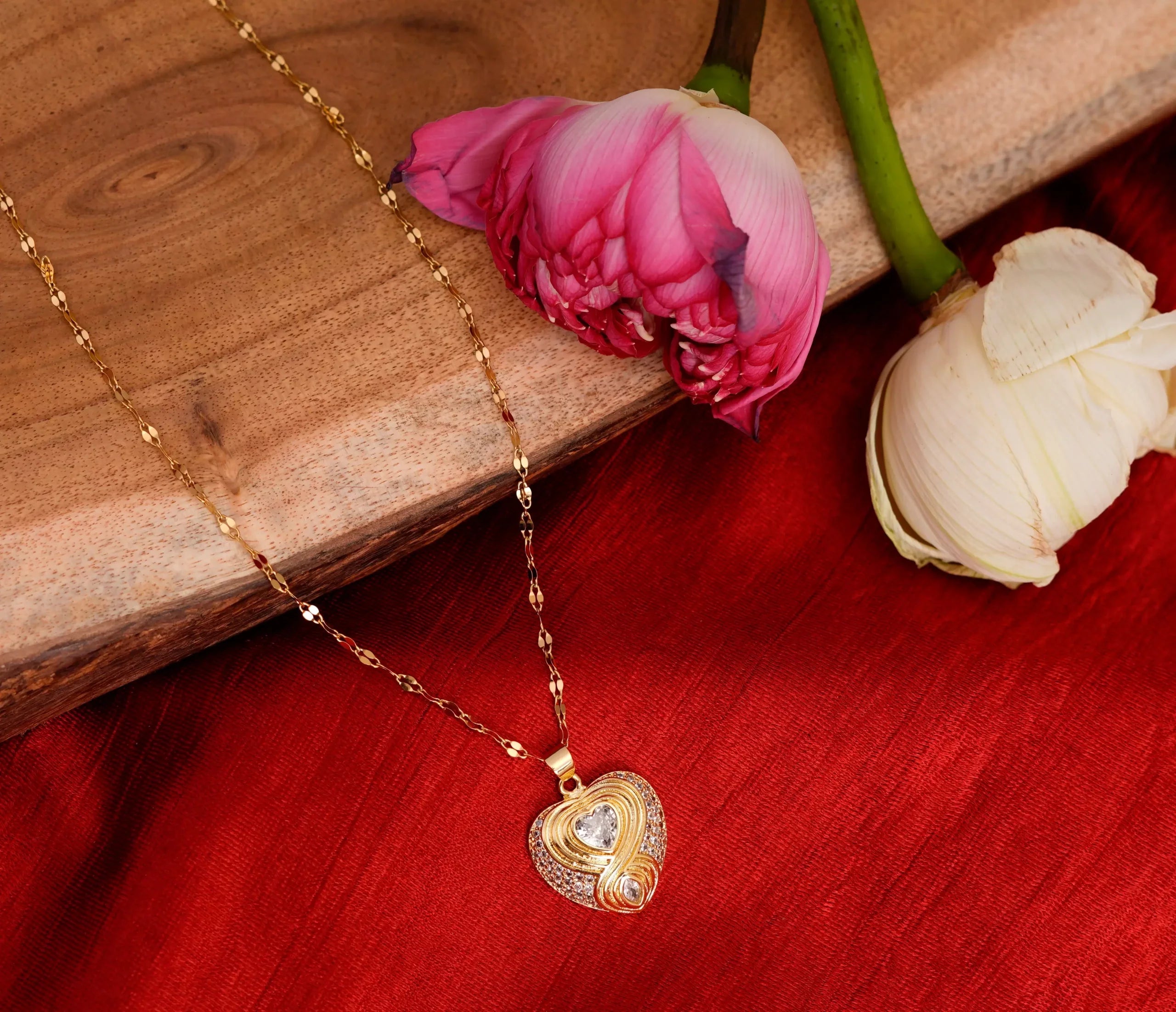 Zirconium Love Pendant Necklace