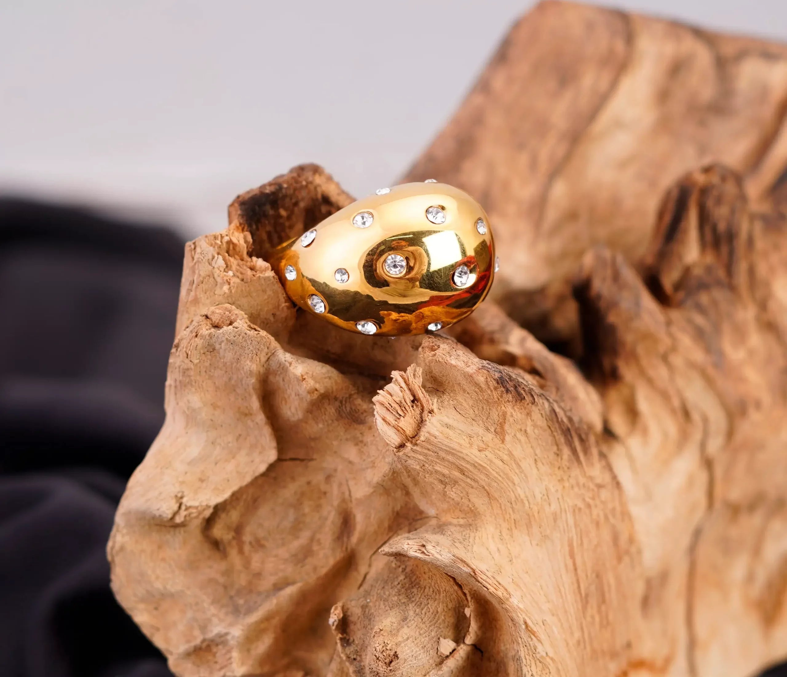 Geometric Diamond Open Ring