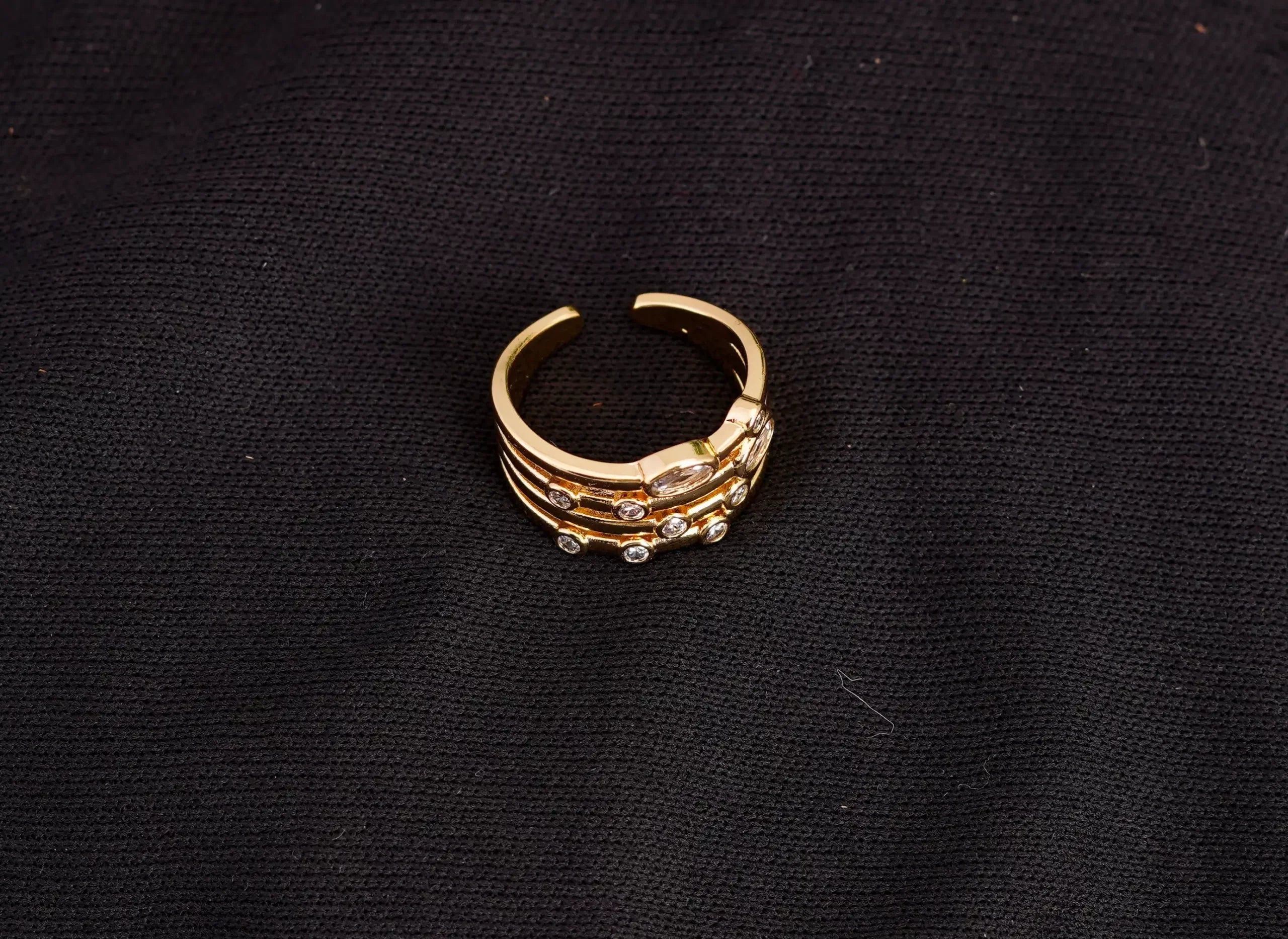 Geometric American Diamond Studed Ring