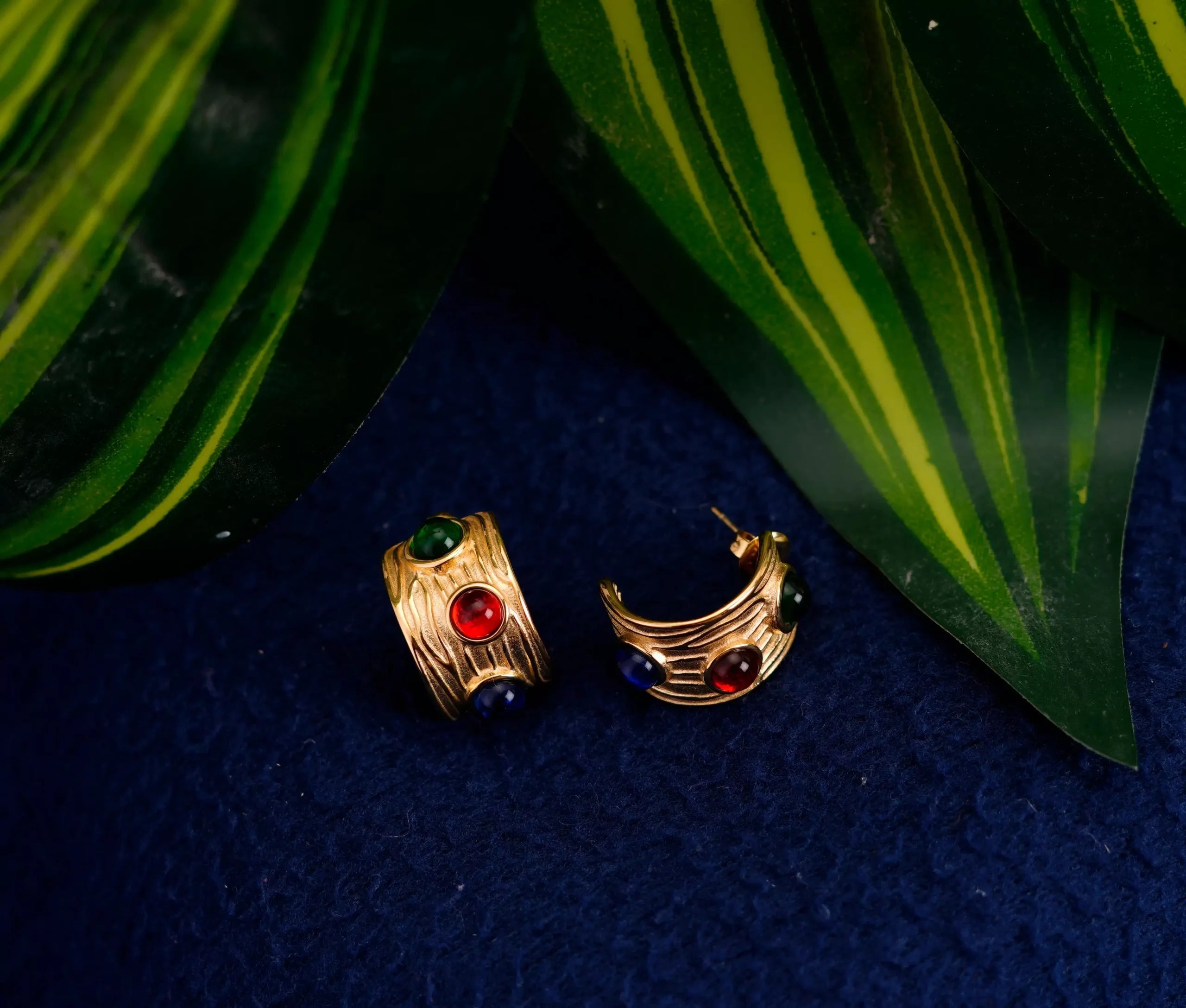 Muti-Coloured Half-Hoop Earrings