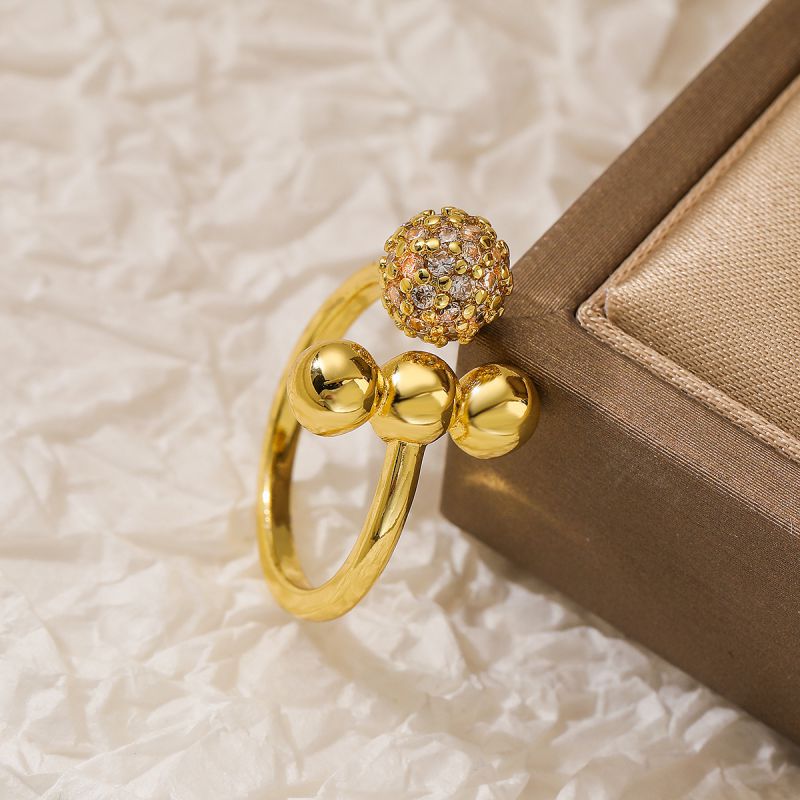 Round Ball American Diamond Studed Ring