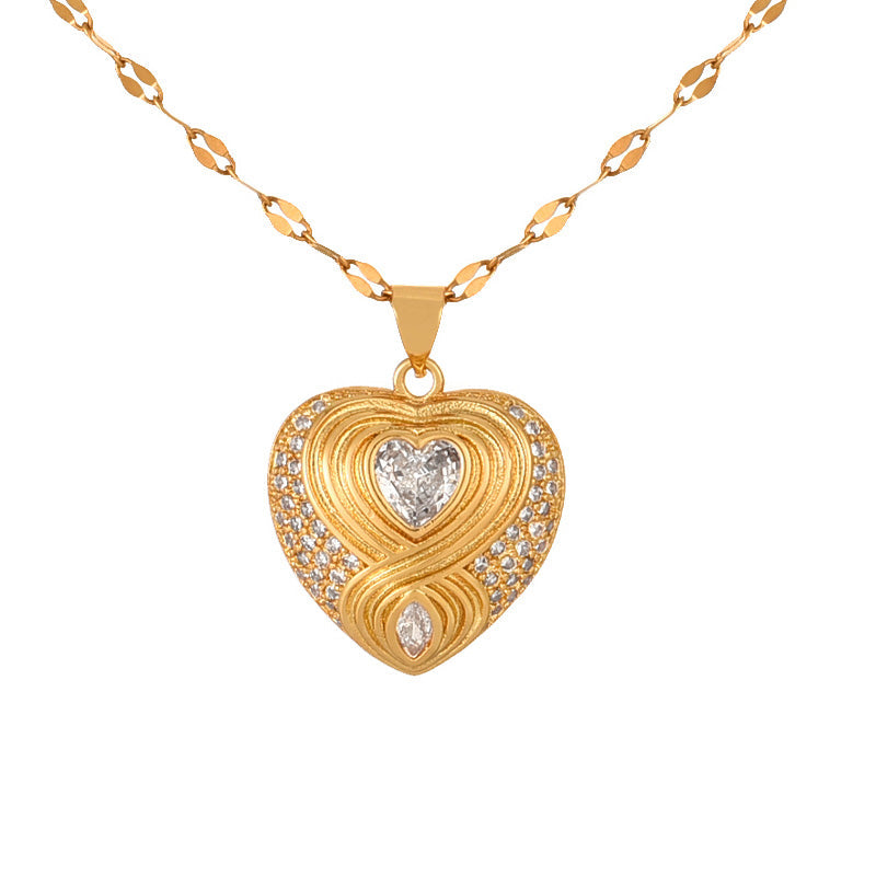 Zirconium Love Pendant Necklace