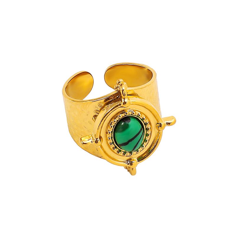 Geometric Tiger's Eye Stone Ring