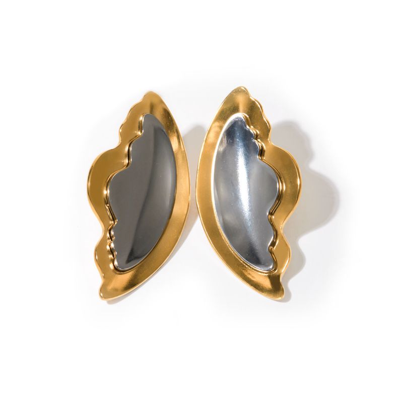 Color Block Wing Stud Earrings