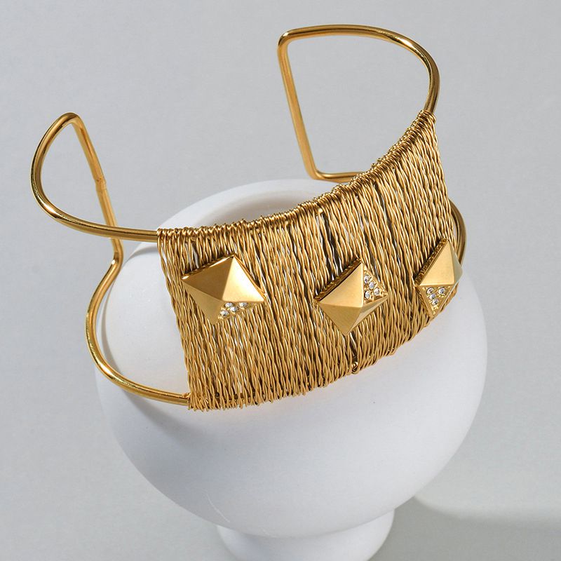 Wired Broad Stone Studed Bracelet