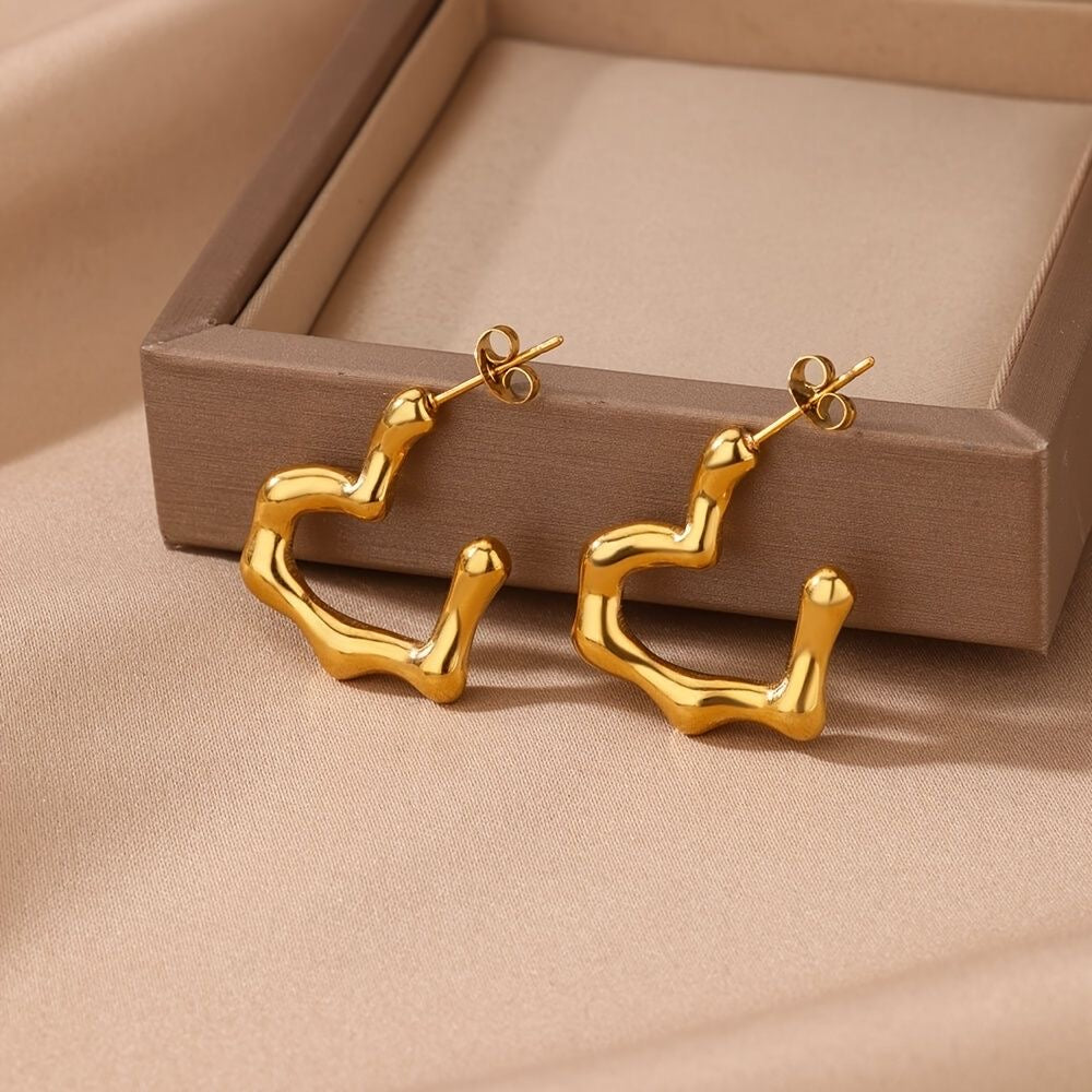 Golden heart earrings