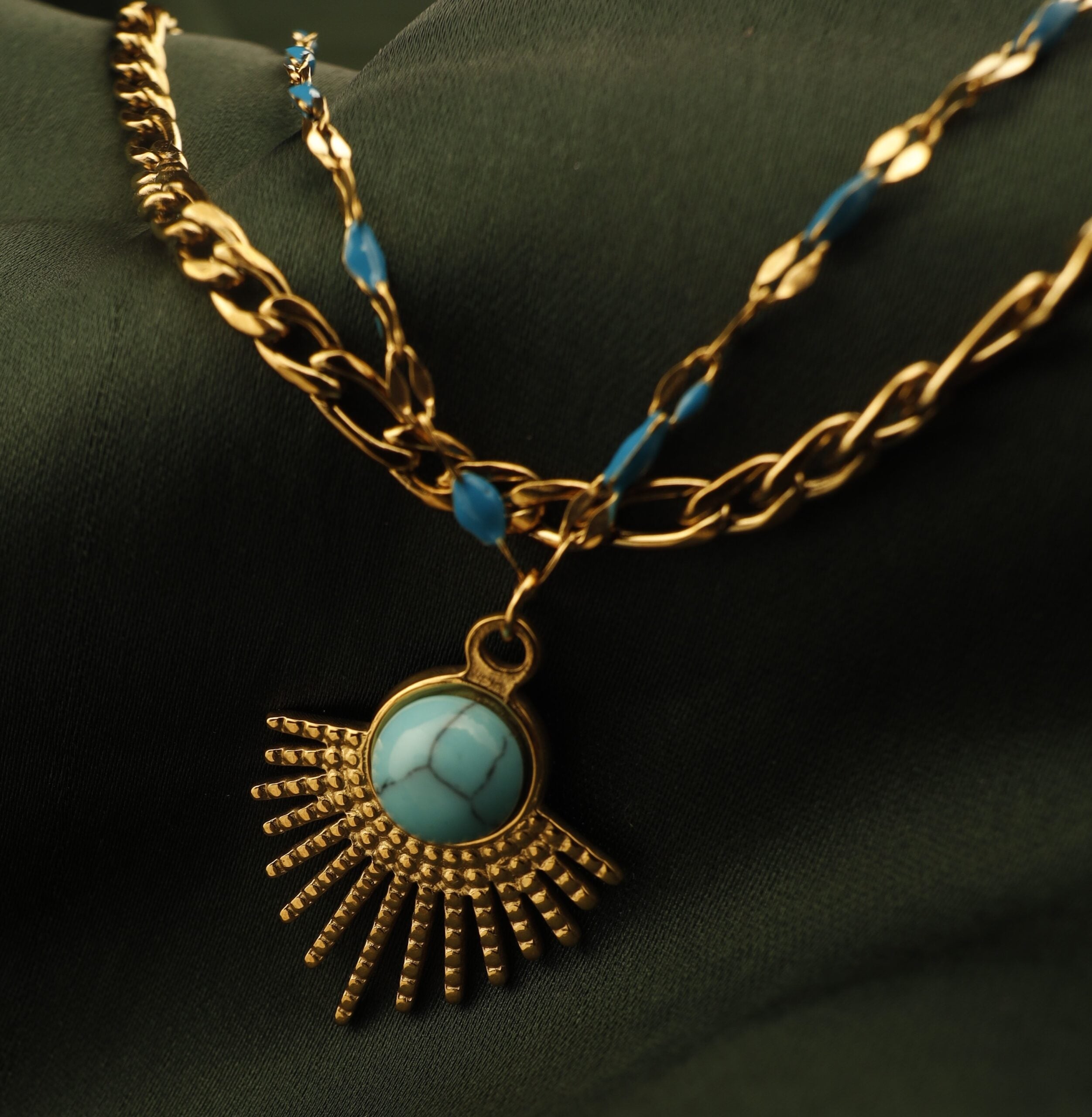 Double layered Turquoise Stardom Necklace