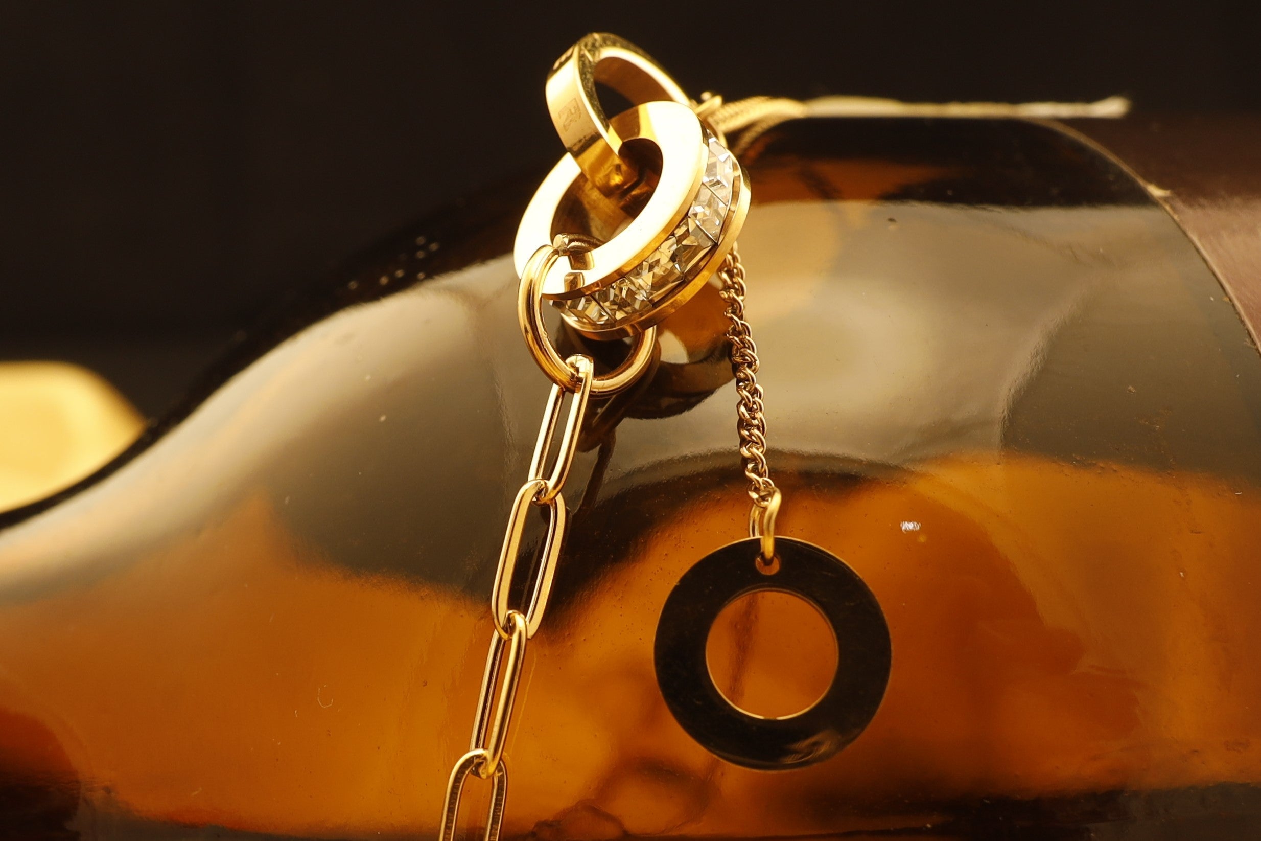 18k gold plated zircon pendant