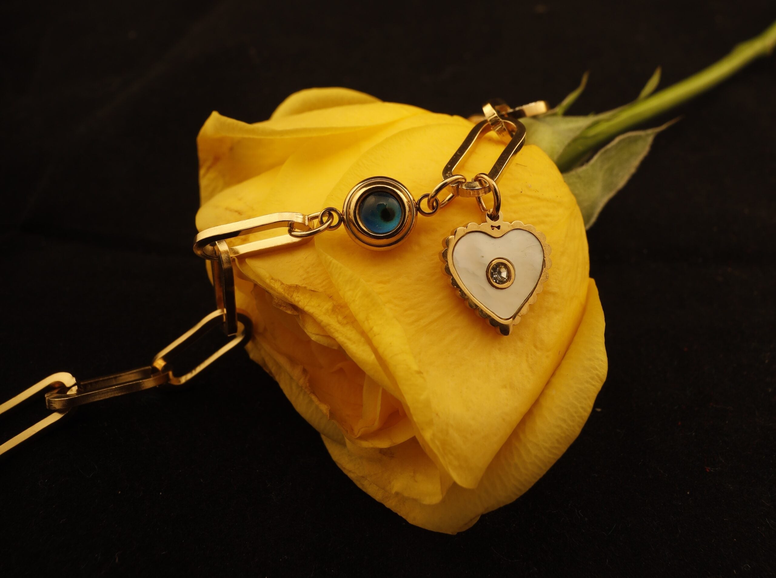 Mother of Pearl Heart Bracelet