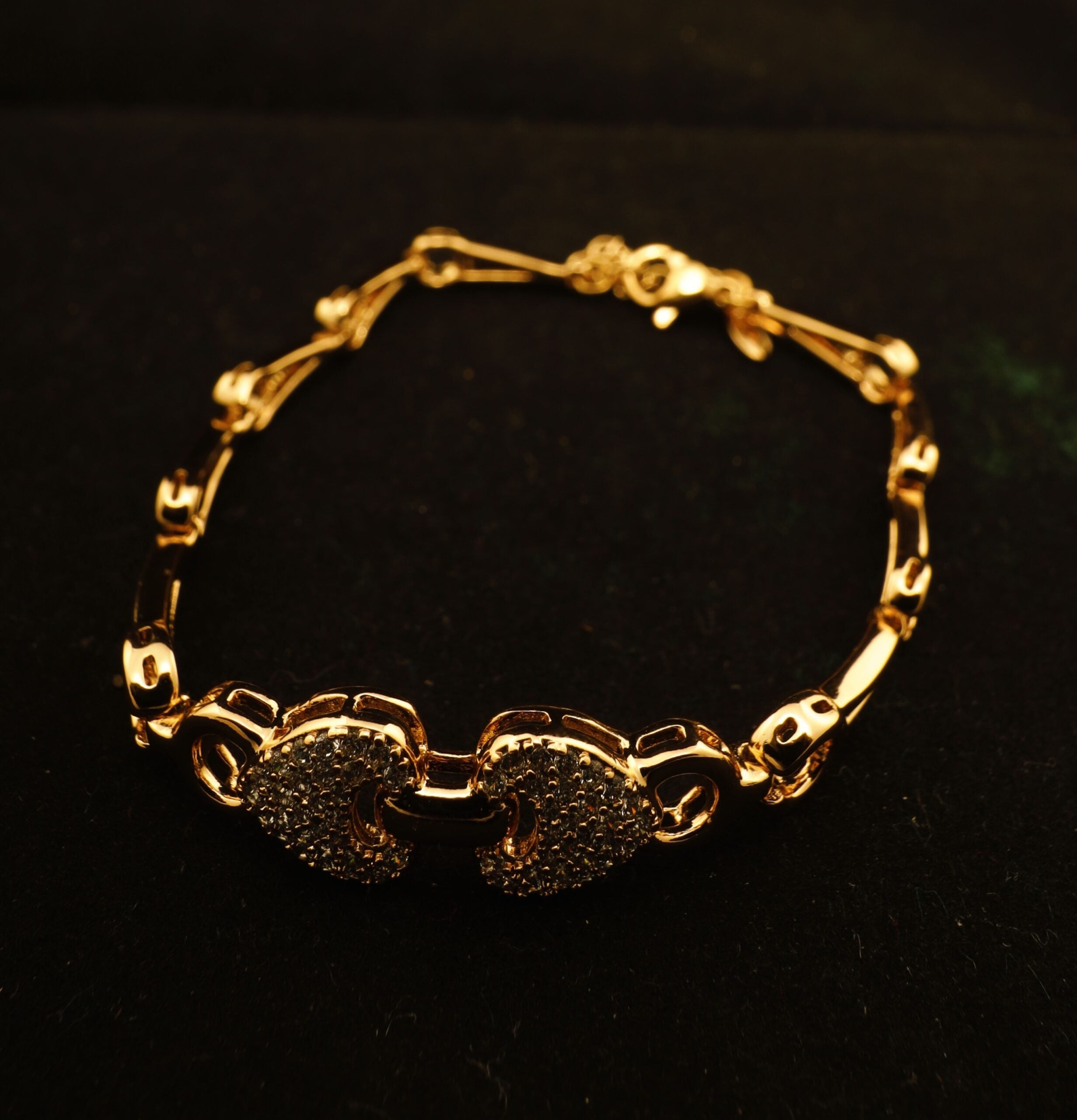 American Diamond 18k gold plated heart bracelet
