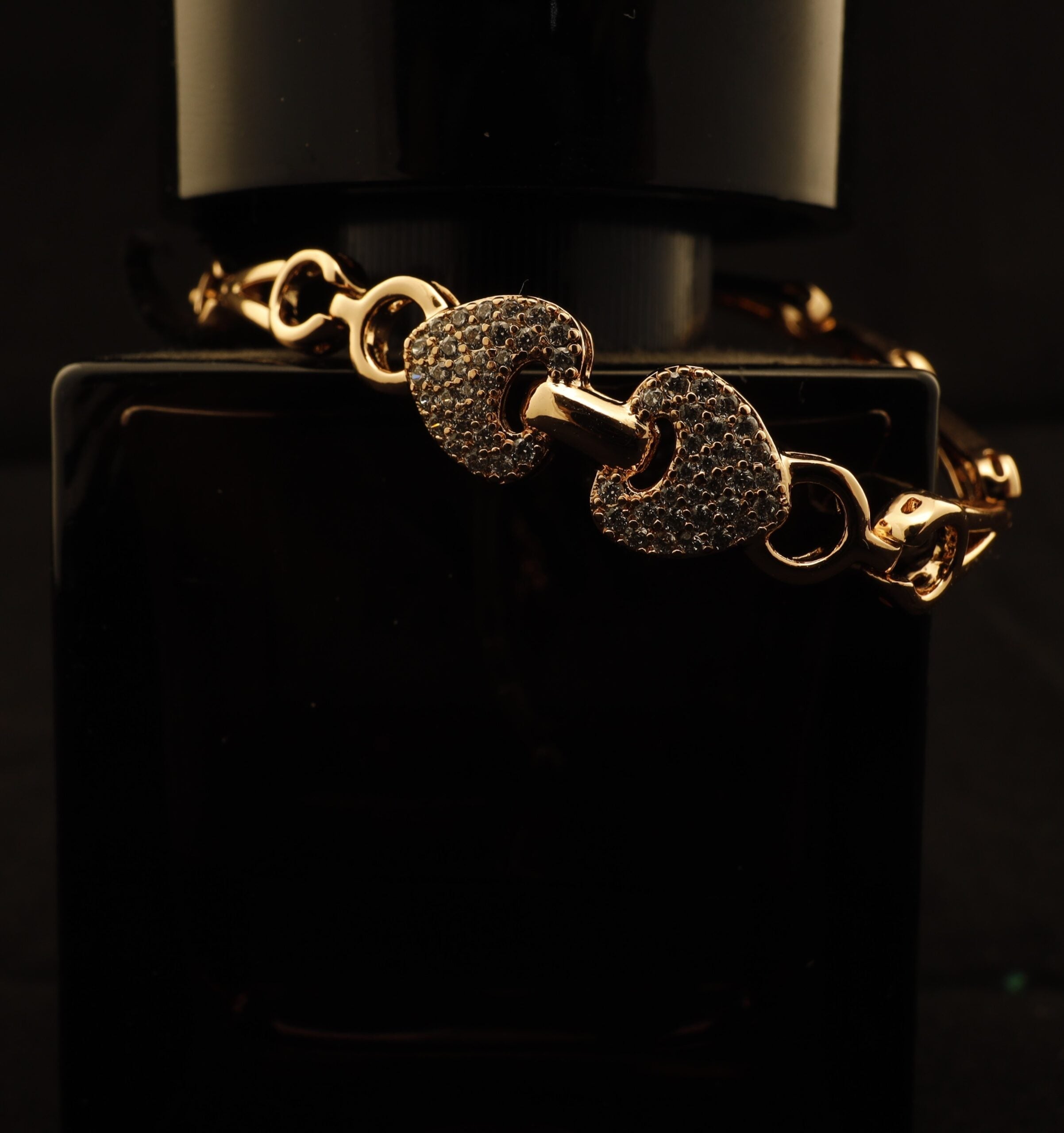 American Diamond 18k gold plated heart bracelet