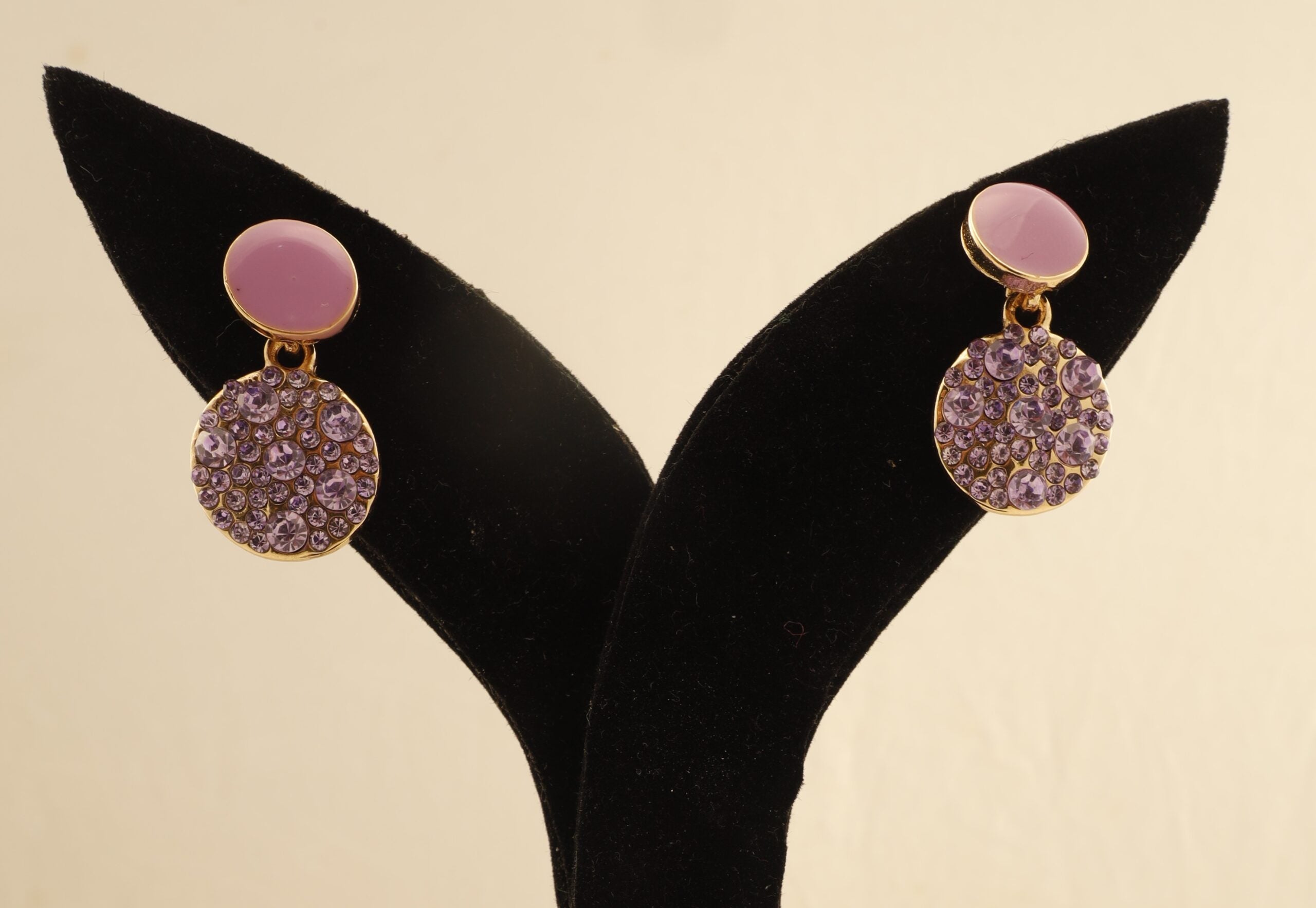 Lavender Round Drop Earrings