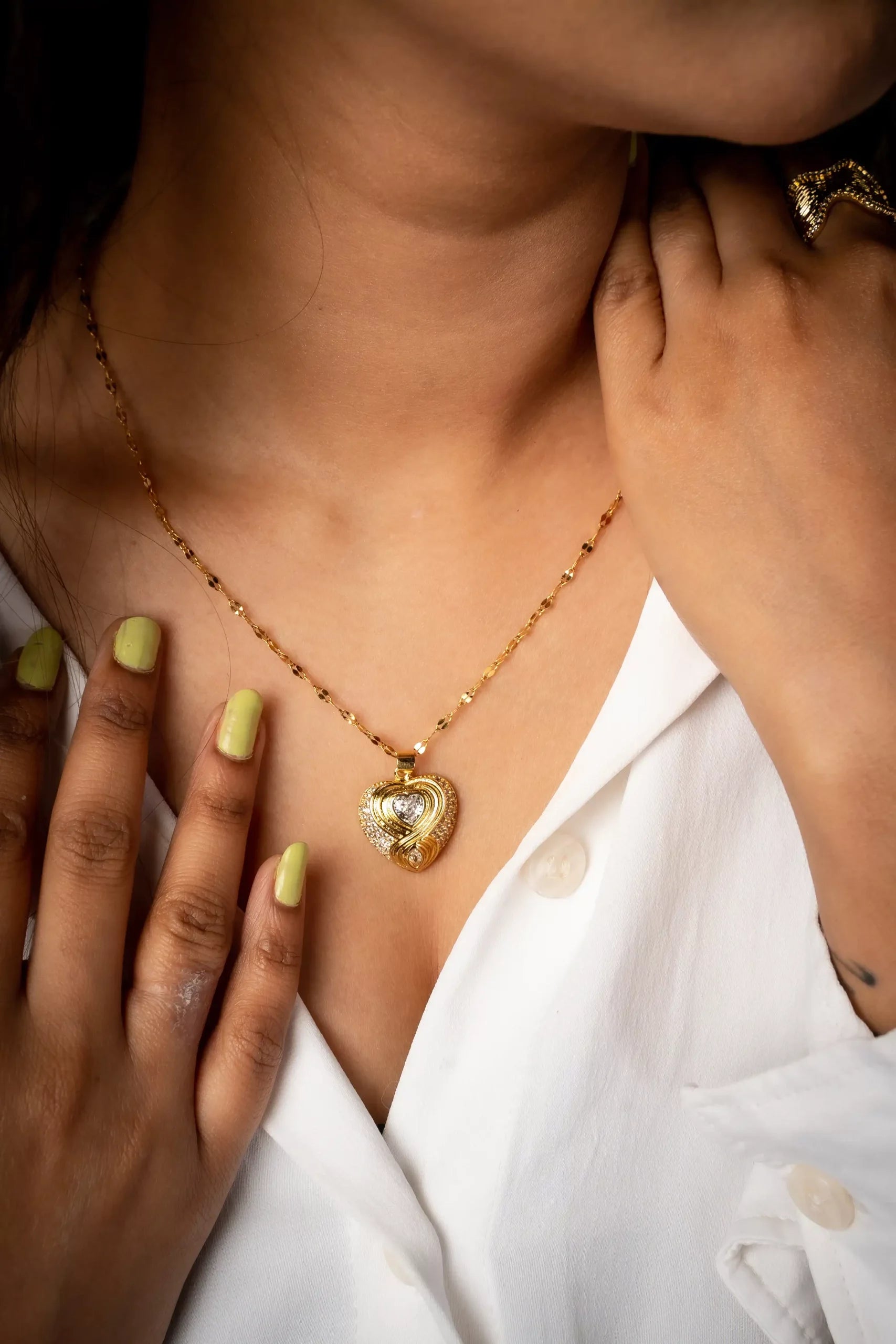 Zirconium Love Pendant Necklace