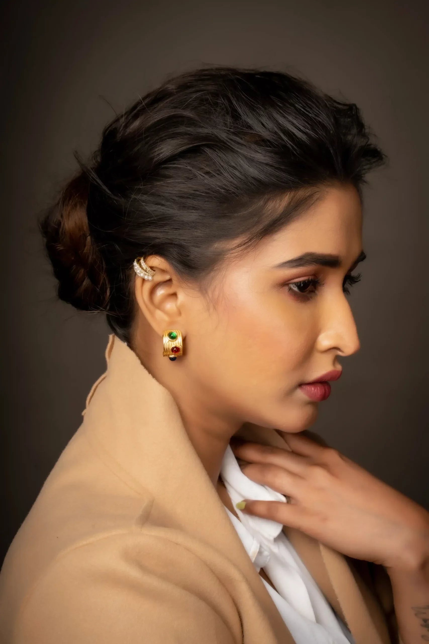 Muti-Coloured Half-Hoop Earrings