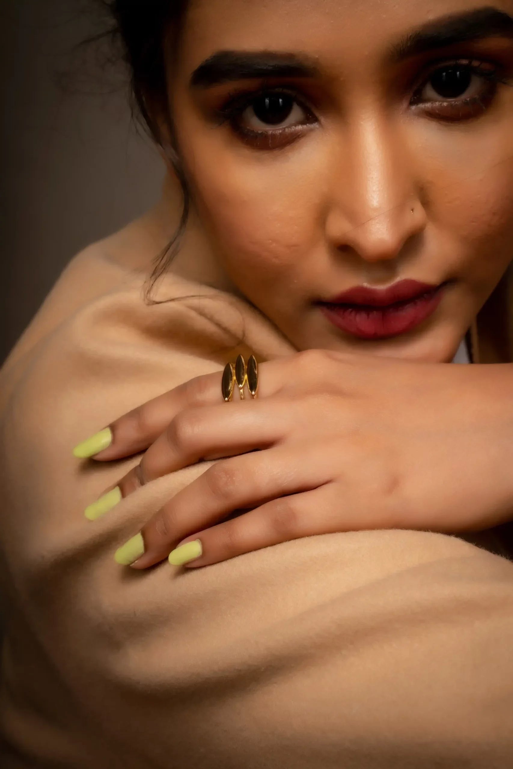 Gold Plated Geometric Ring