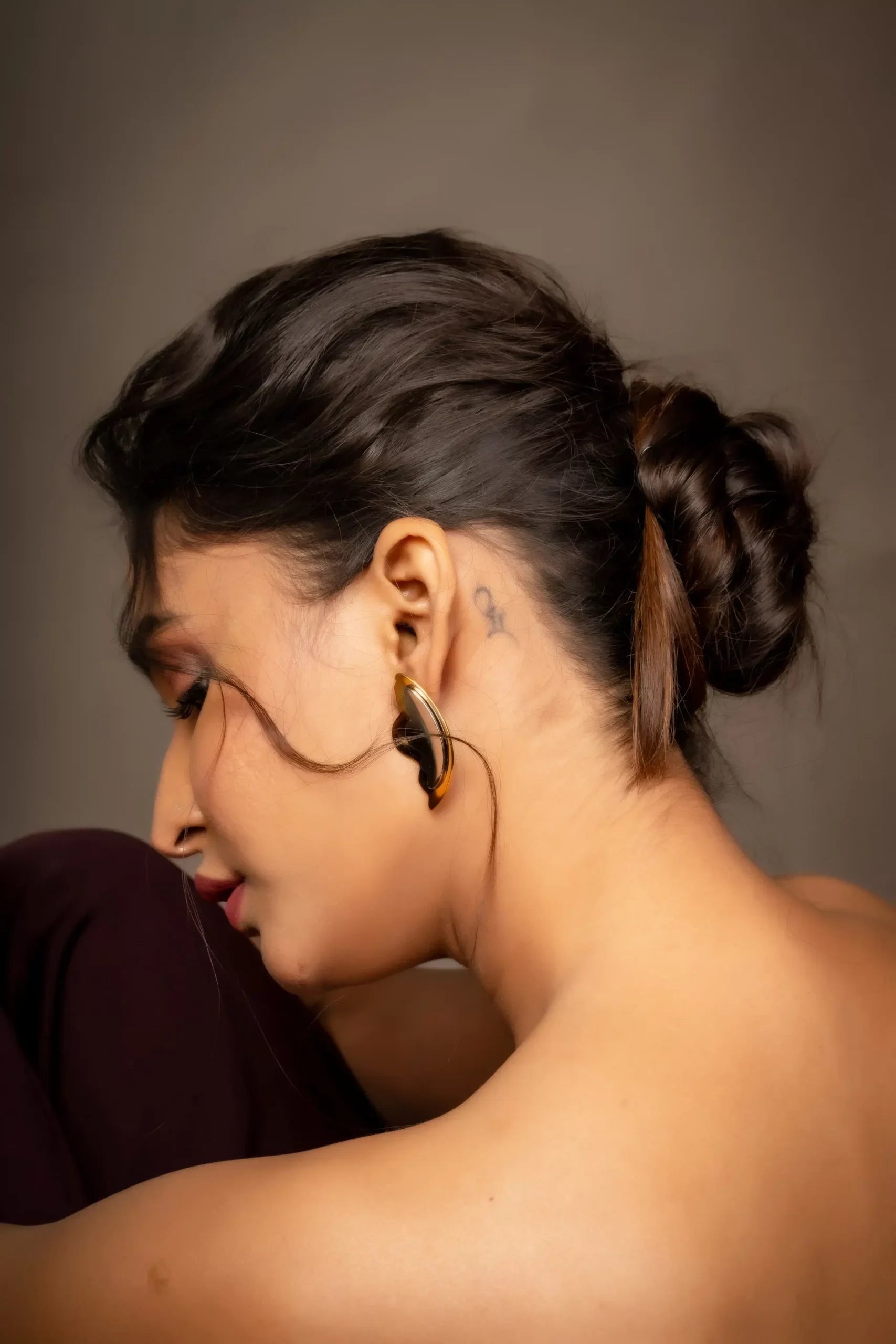 Color Block Wing Stud Earrings