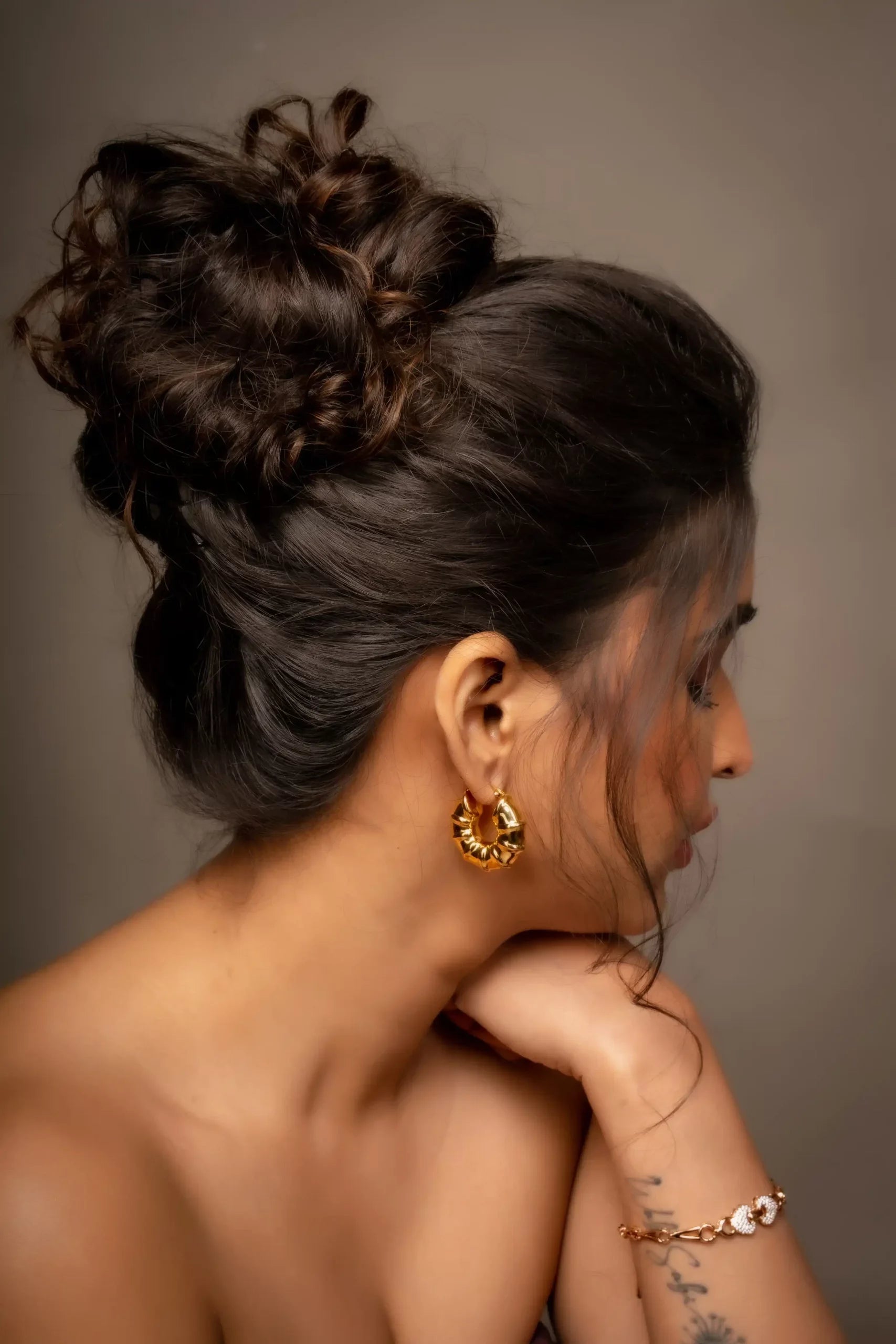 Bamboo Round Earrings