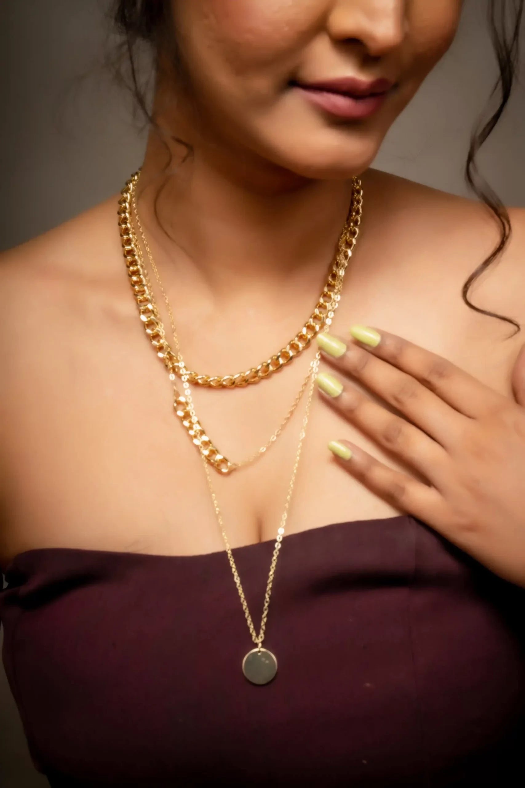 Linked Gold layered Necklace