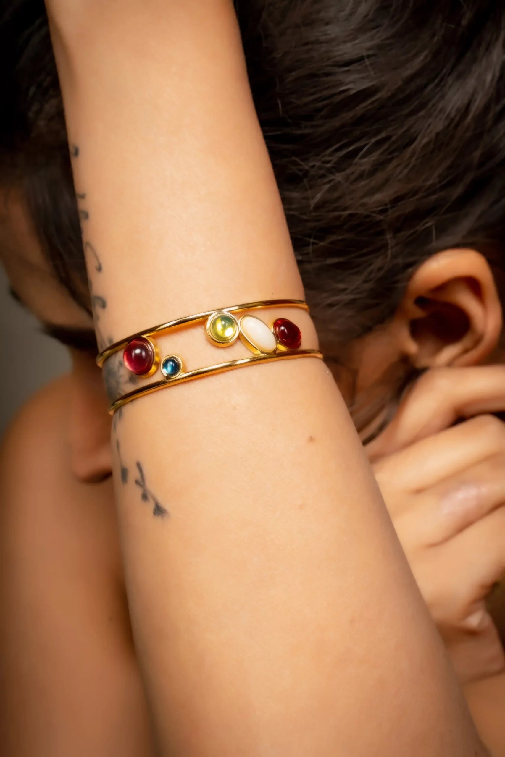 Opulent Gems Cuff Bangle
