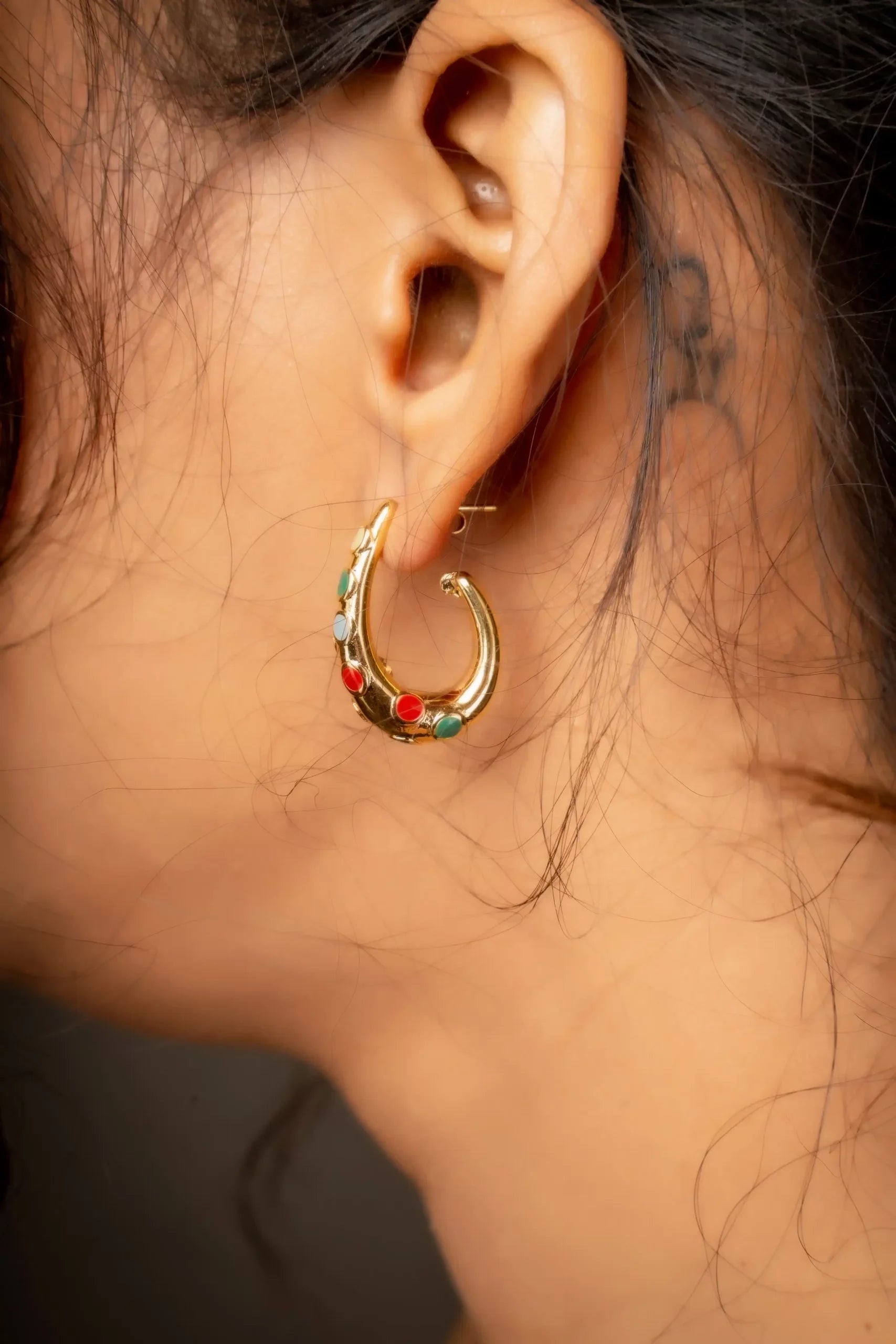 Colourful Oil Dripping Earrings